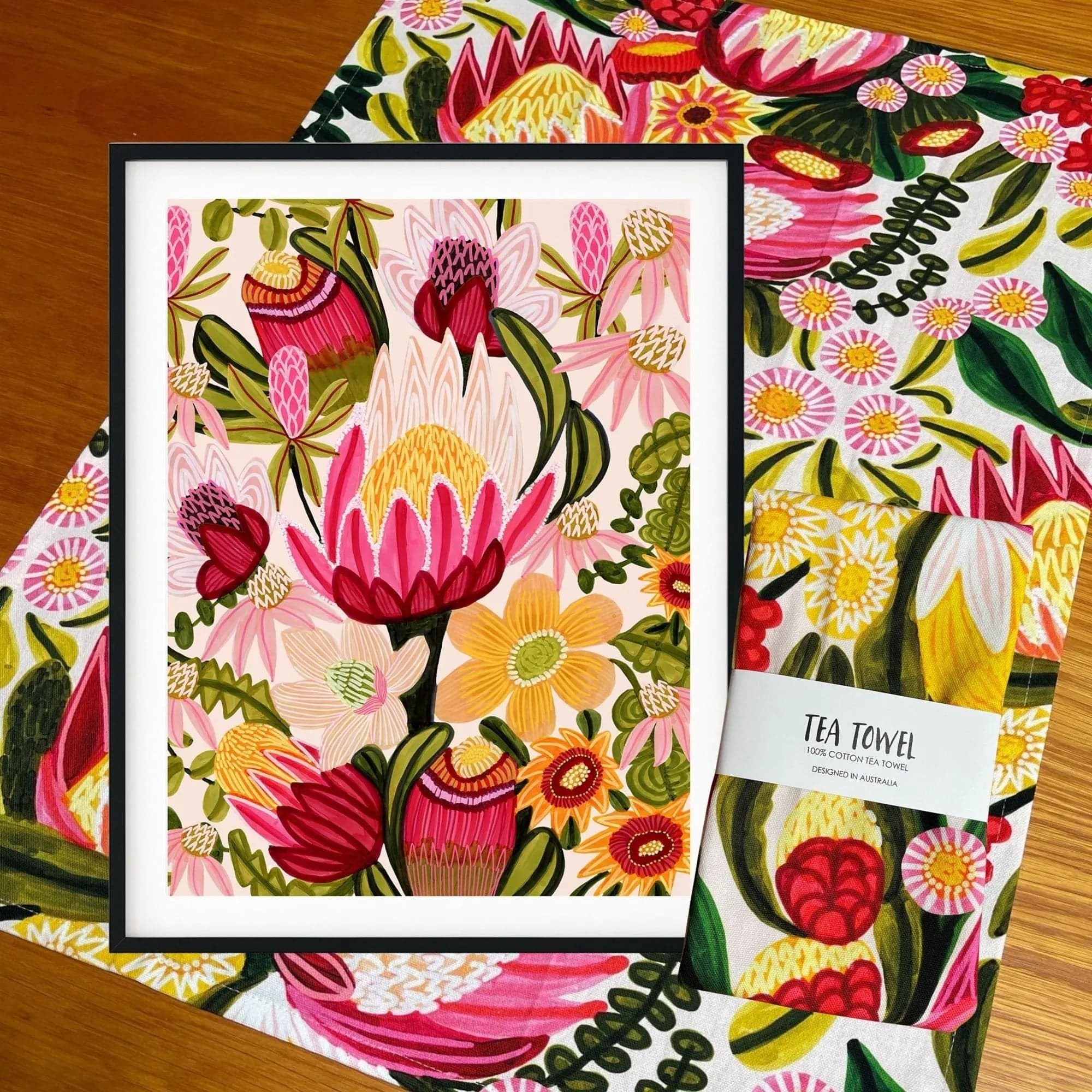 King Proteas Botanical Wall Art Gift Set - Handmade Floral Decor for Home, Office & Wedding - Perfect for Living Room, Bedroom & Event Decorations
