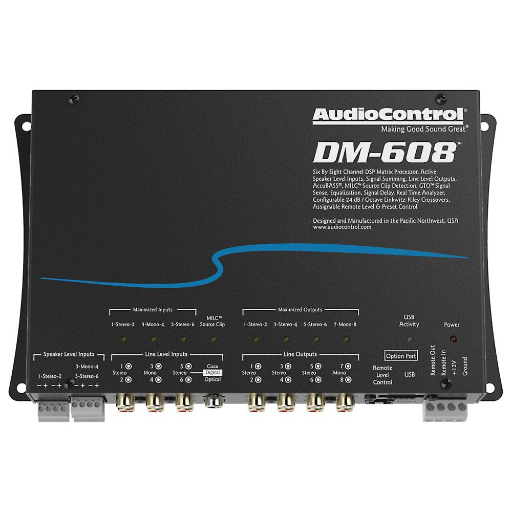 AudioControl DM 608 Premium 6 Input 8 Output DSP Matrix Processor - Professional Car Audio System Processor for Enhanced Sound Quality | Perfect for Car Audio Upgrades, Home Theater Systems & Studio Mixing