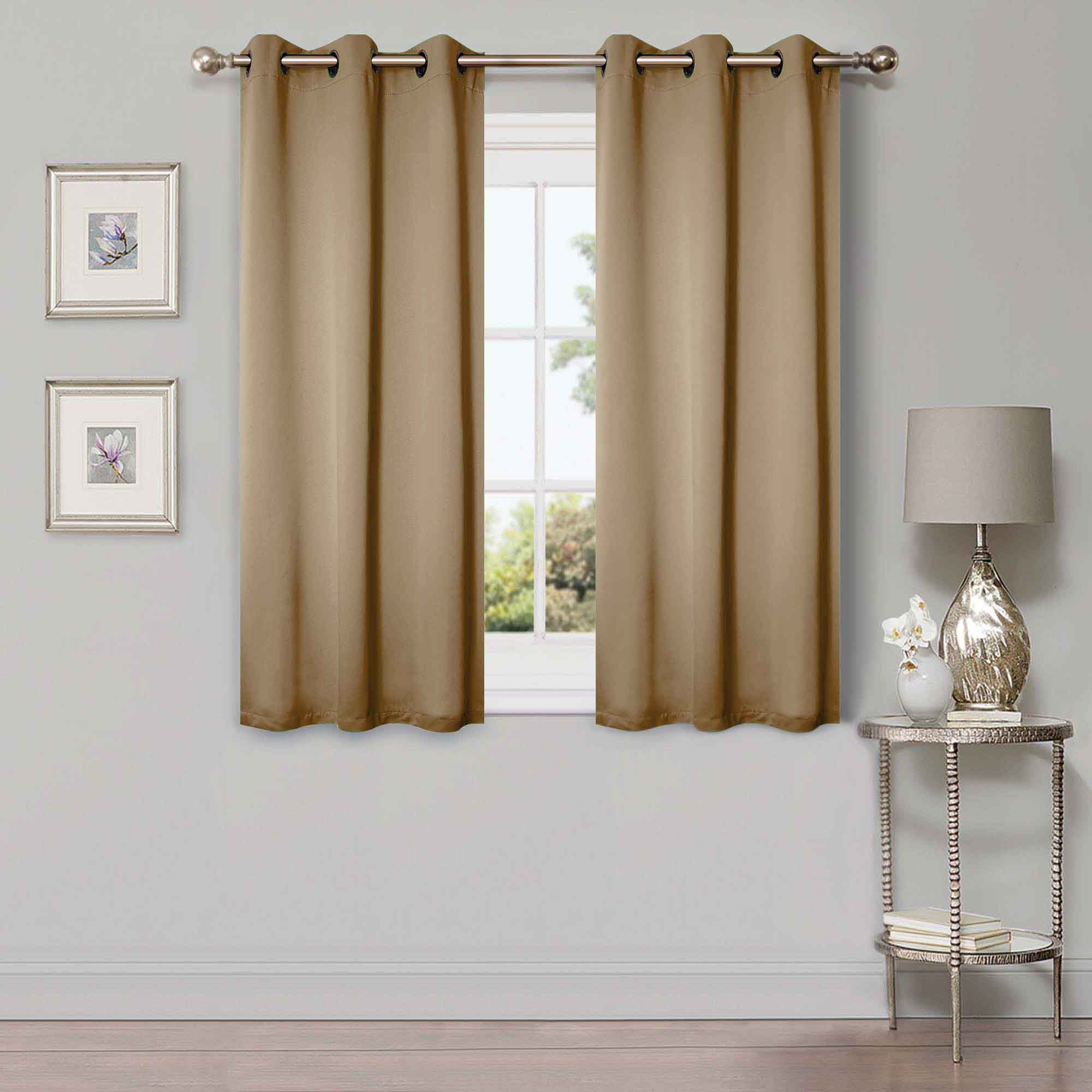 Blackout Curtains for Bedroom - Solid Classic Modern Rod Pocket Curtain Set, Thermal Insulated & Noise Reducing, Perfect for Home, Office, and Nursery (Black)