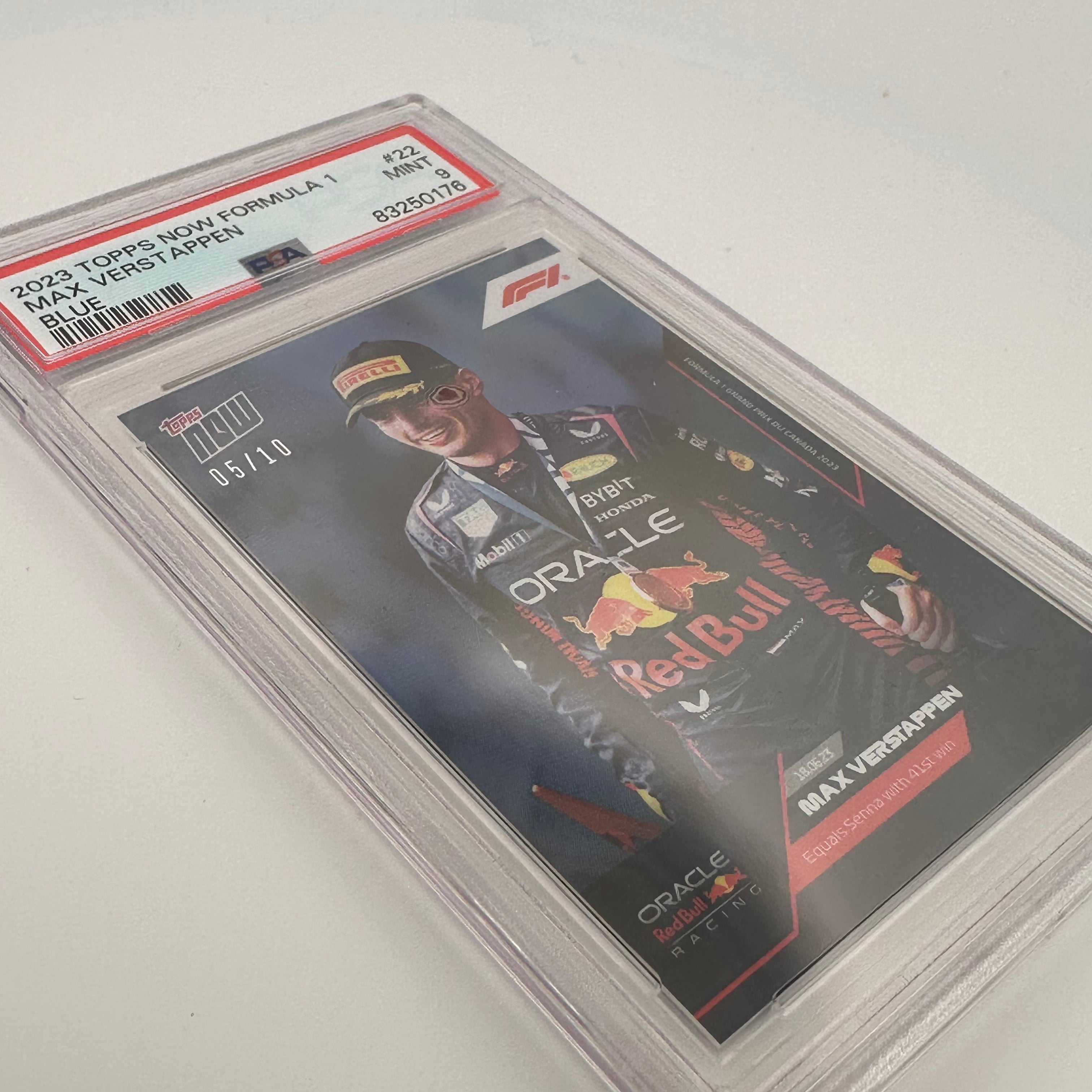 PSA 9 Graded 2005 Topps Max Verstappen #22 Blue Rookie Card - Perfect for F1 Collectors, Sports Memorabilia Displays & Racing Fans