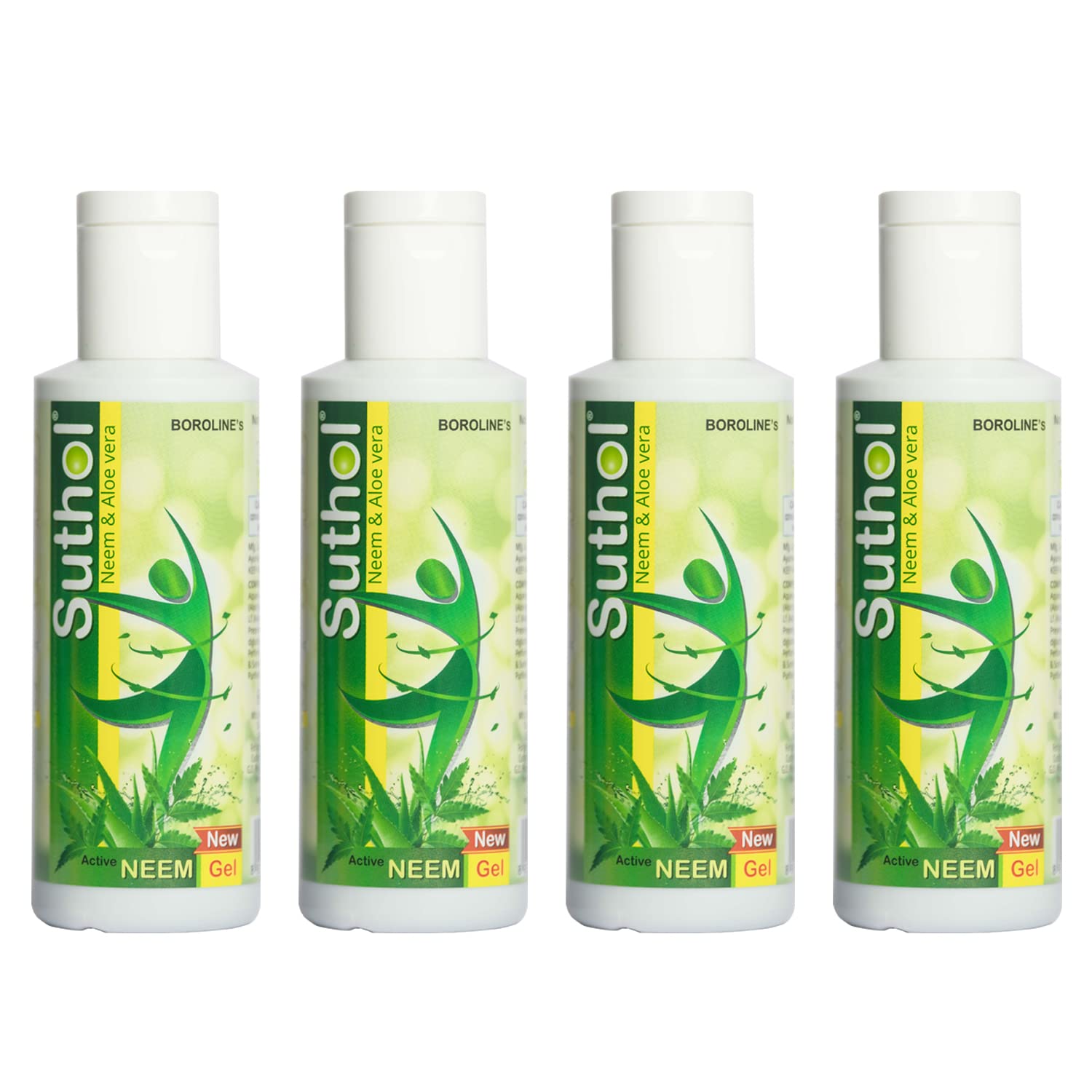 BORILINE Neem & Aloe Vera Ayurvedic Antiseptic Gel 100ml (Pack of 4) - Soothes Skin Irritations, Itching & Minor Cuts | Natural First Aid for Acne, Rashes & Insect Bites | Travel & Home Essential