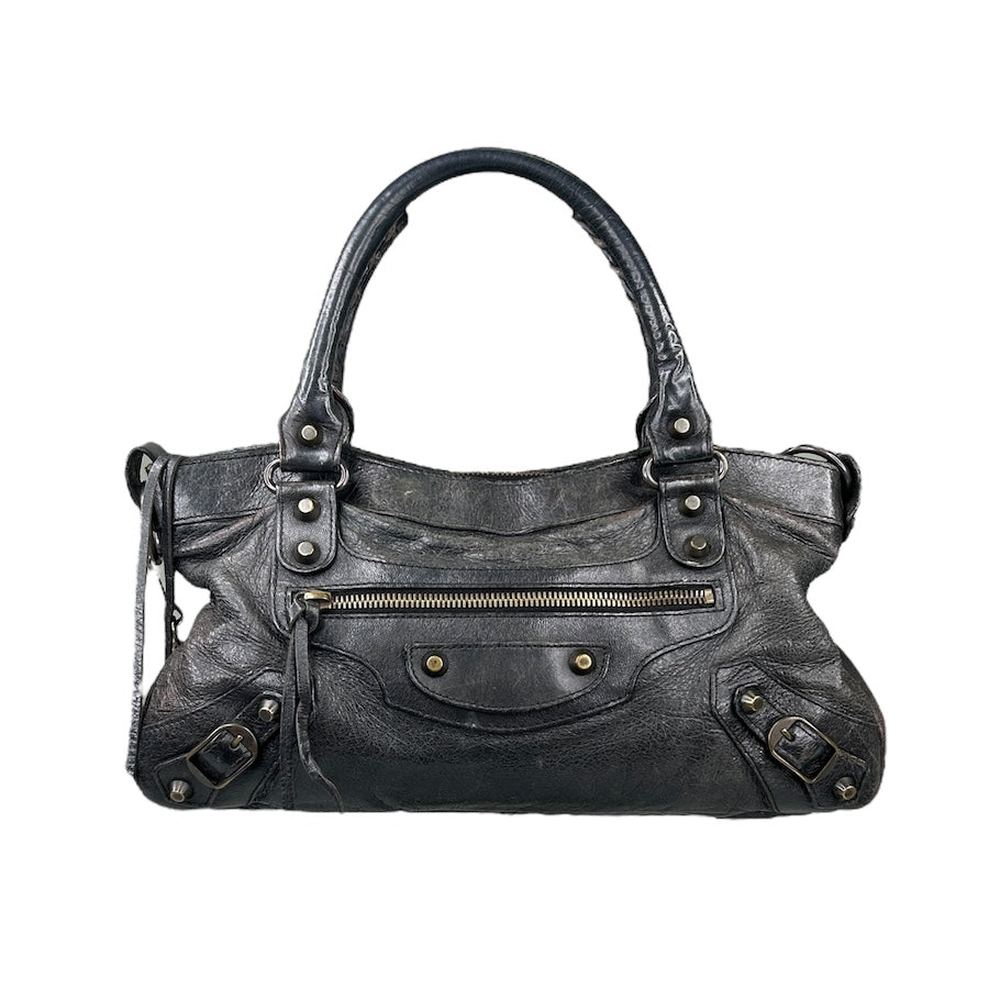 BALENCIAGA CITY FIRST SHOULDER BAG - Genuine Leather Crossbody Purse for Women, Black Luxury Handbag | Perfect for Work, Travel & Evening Out