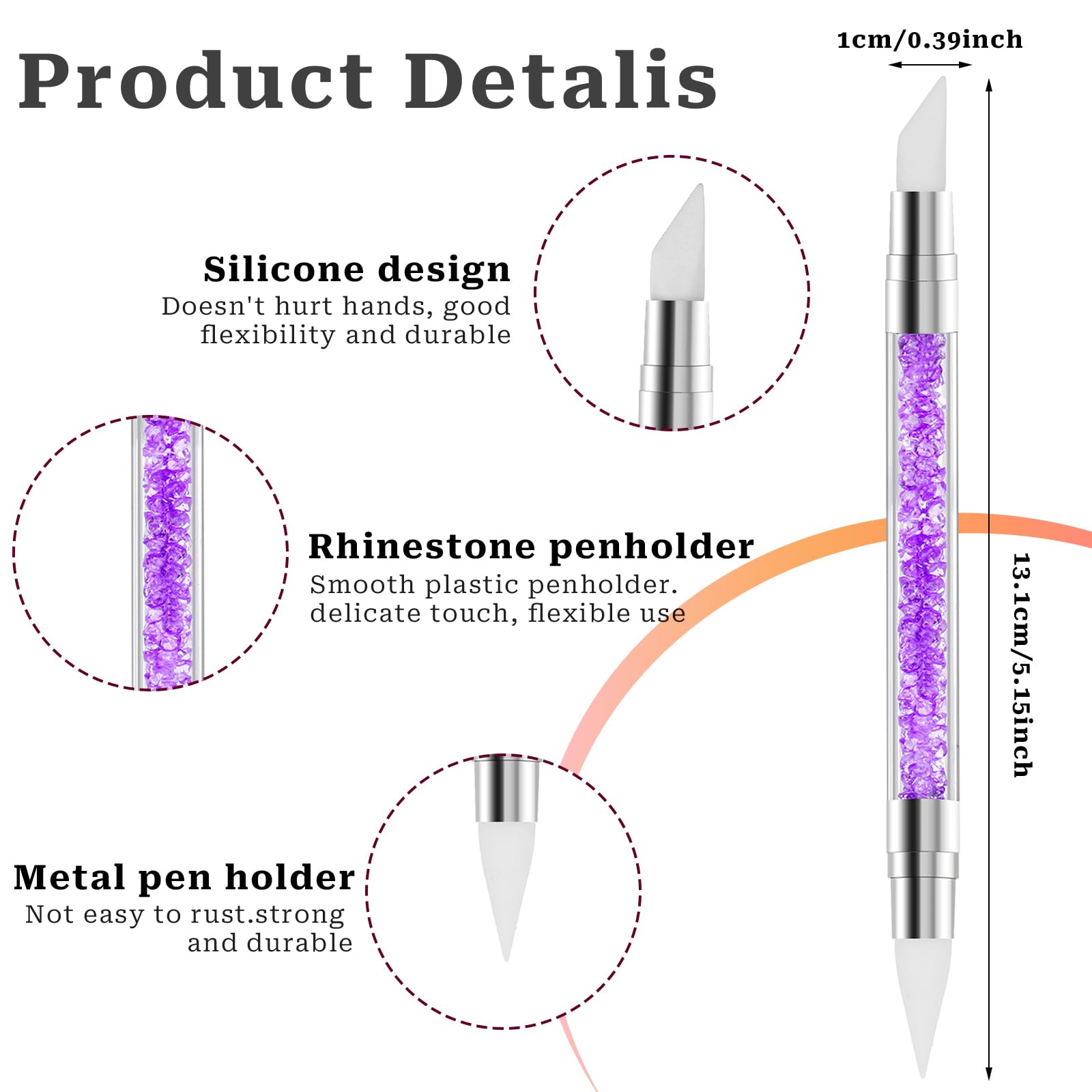 10 Pcs Dual-Tipped Silicone Nail Art Brushes Set - Professional Acrylic Nail Sculpting Pens for DIY Painting, Shaping & Carving | Perfect for Salon, Home Manicure & Nail Art Designs