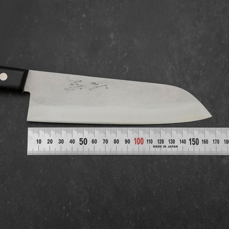 Premium Santoku Knife 165mm - VG-1 Stainless Steel Blade with Nashiji Finish & Ergonomic Western Black Handle - Perfect for Slicing, Dicing, and Chopping Vegetables, Meat, and Fish