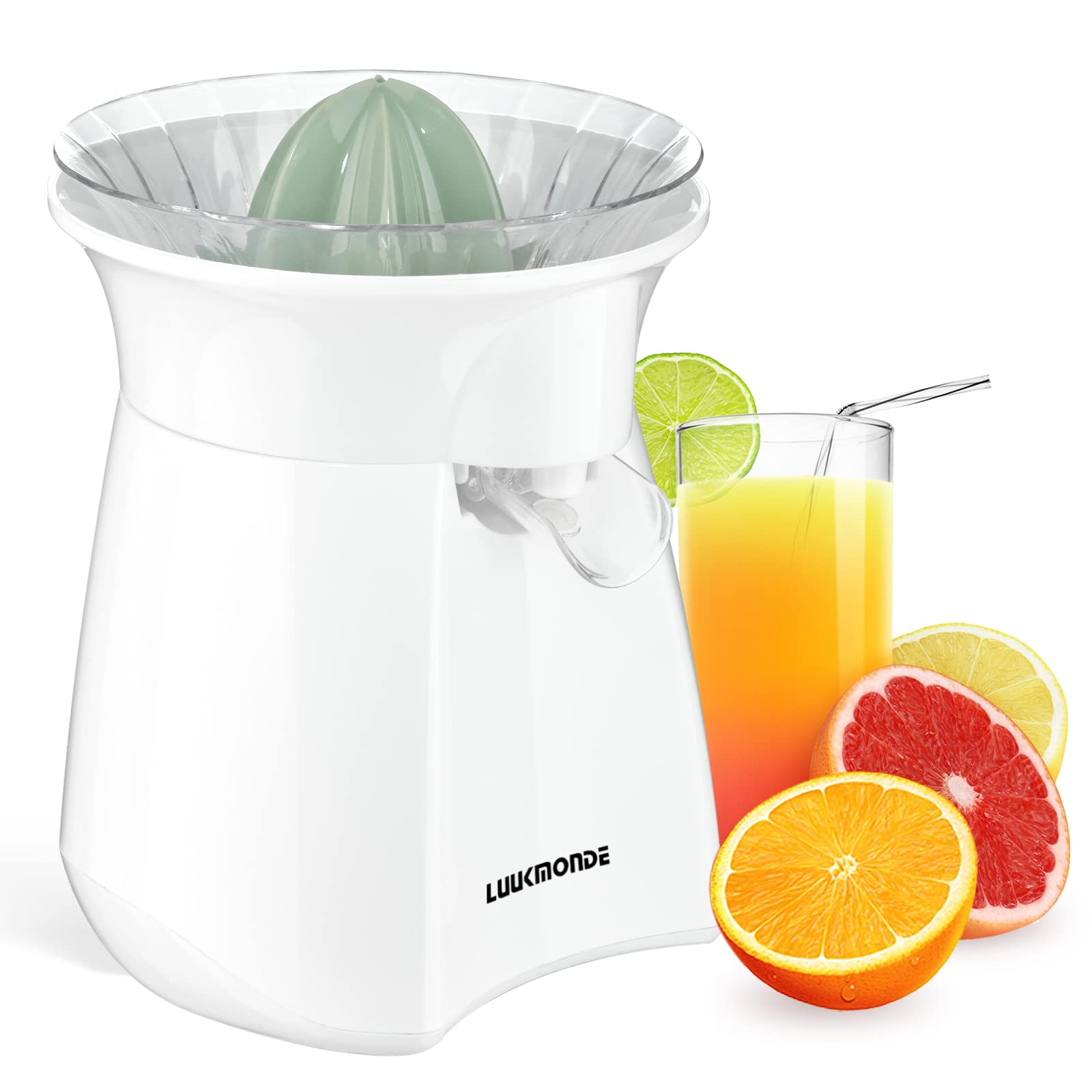 LUUKMONDE Electric Citrus Juicer - Automatic Orange, Lemon & Lime Press Extractor with Lockable Spout - Perfect for Fresh Juice Bars, Home Kitchens & Healthy Breakfasts