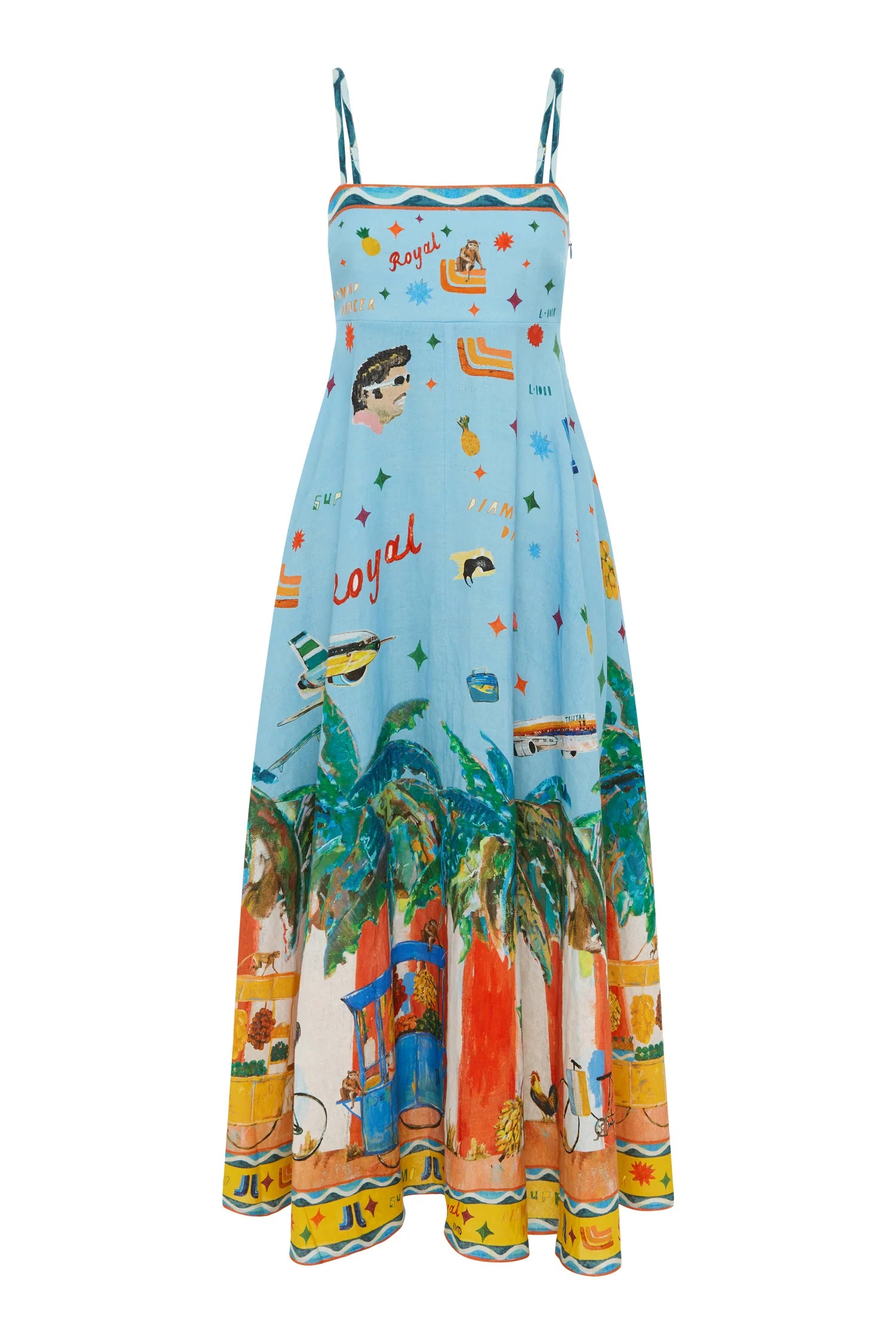 ALL ABOARD SUNDRESS - Women's Floral Summer Dress with Pockets, Beach Cover Up, Casual Boho Maxi Dress for Vacation, Pool Party & Outdoor Activities