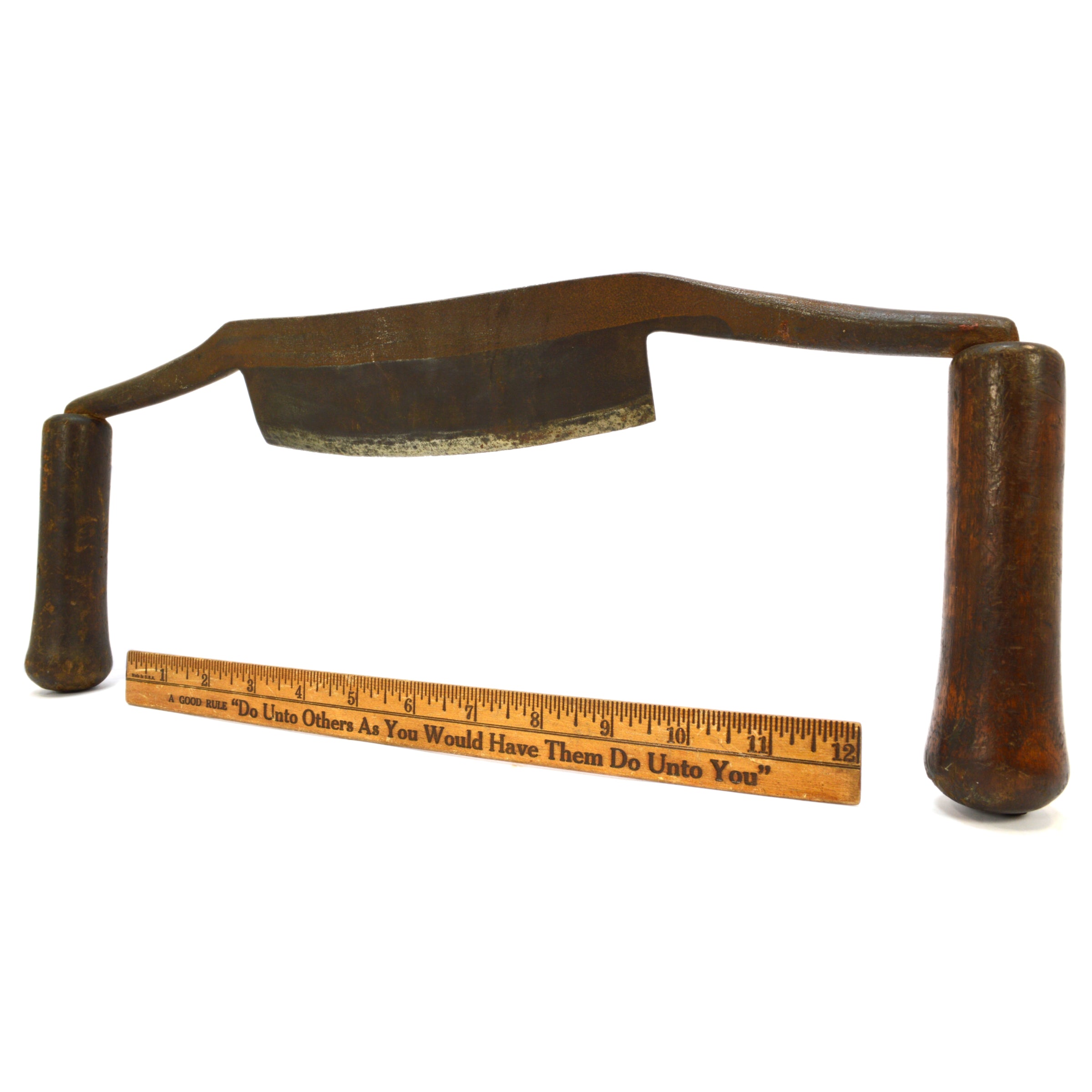 Vintage L.& I.J White Antique Cooper's Draw Knife - Curved Hollowing Scorp Tool for Barrel Making & Woodworking | Perfect for Craftsmen & DIY Wood Projects