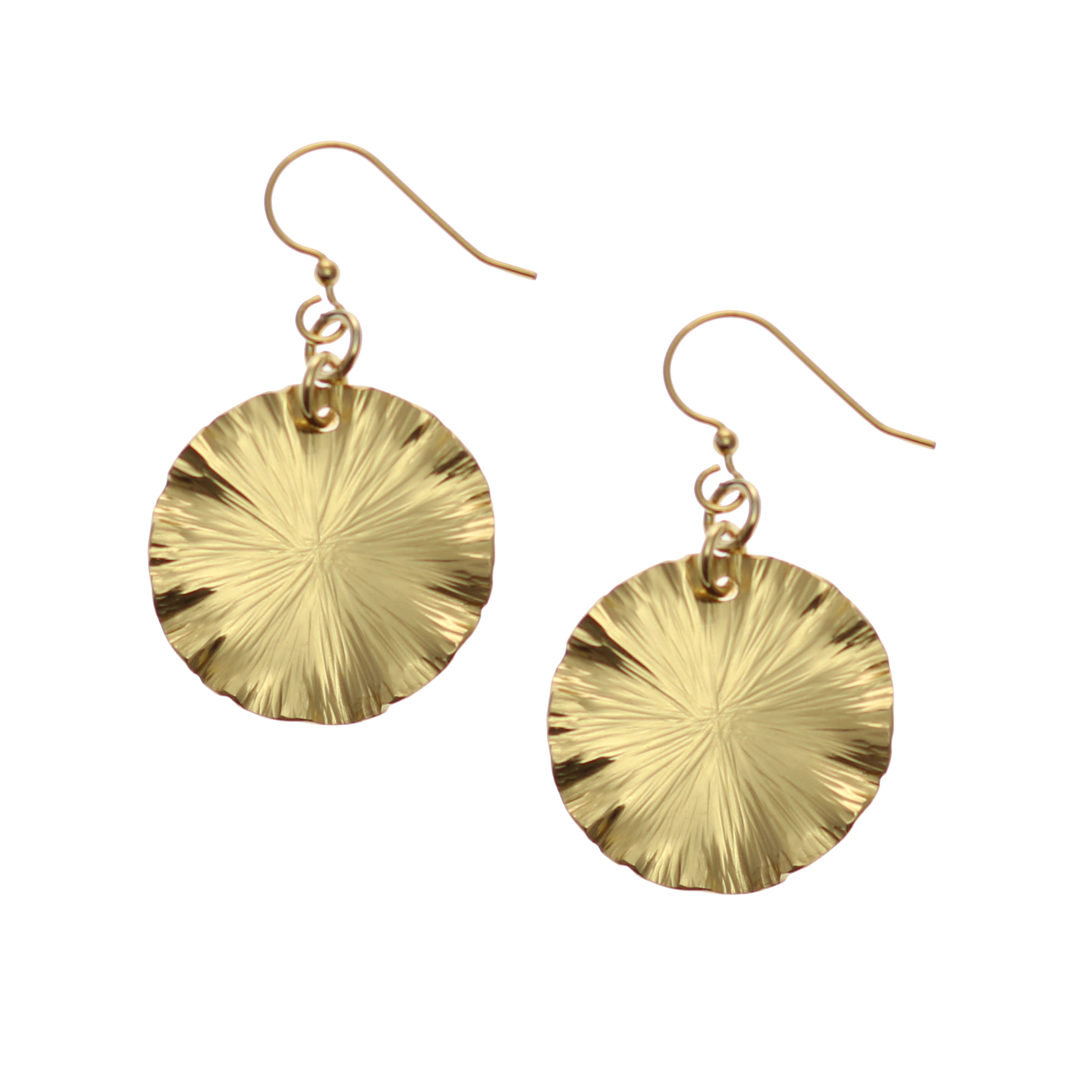 Small Nu Gold Brass Lily Pad Leaf Earrings – Dainty Boho Nature-Inspired Jewelry for Women – Perfect for Everyday Wear, Parties & Gifts