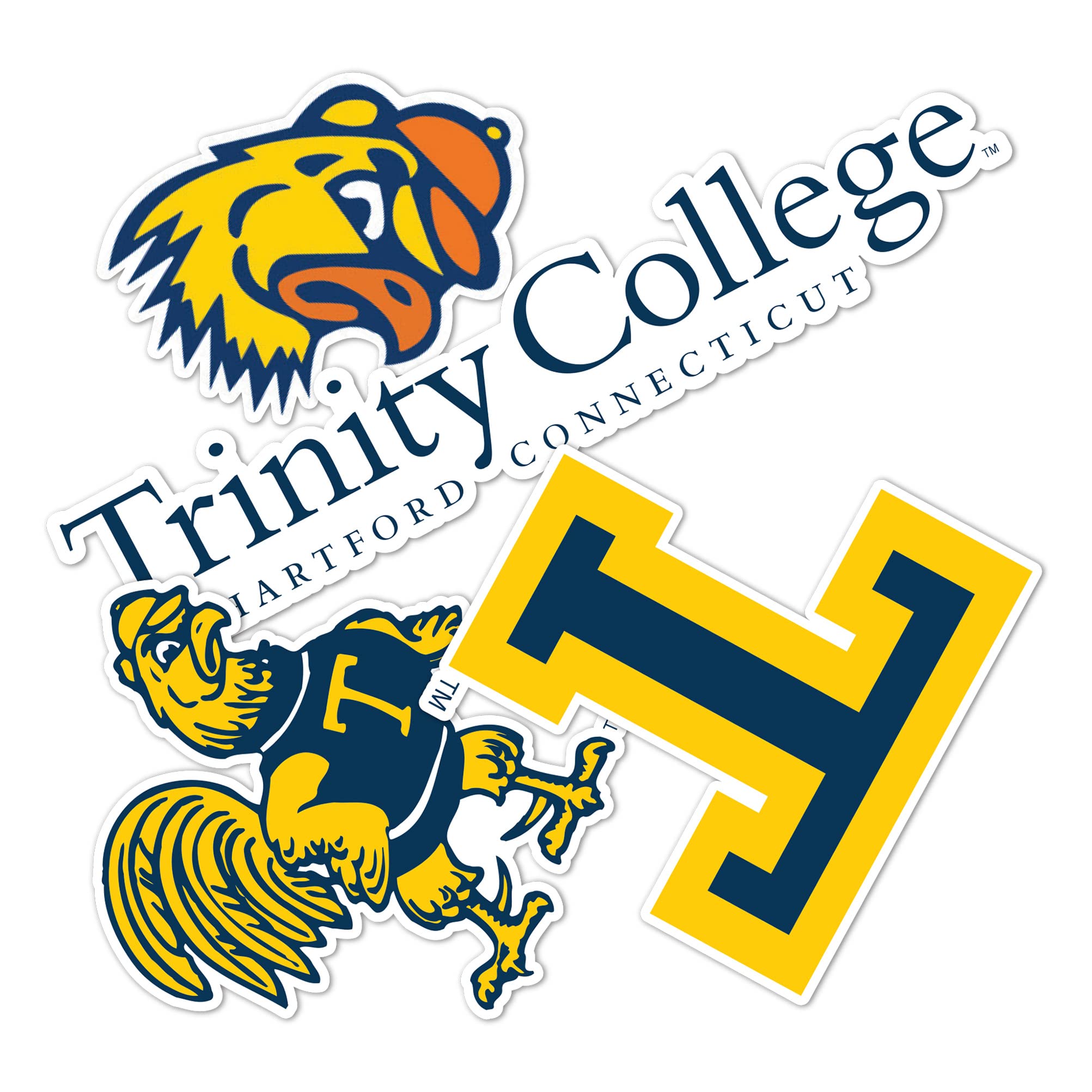 Desert Cactus Trinity College Bantams Vinyl Decal Sticker - Waterproof Laptop, Water Bottle, Car, Scrapbook Decor - Perfect for College Dorm, School Spirit & Fan Gifts