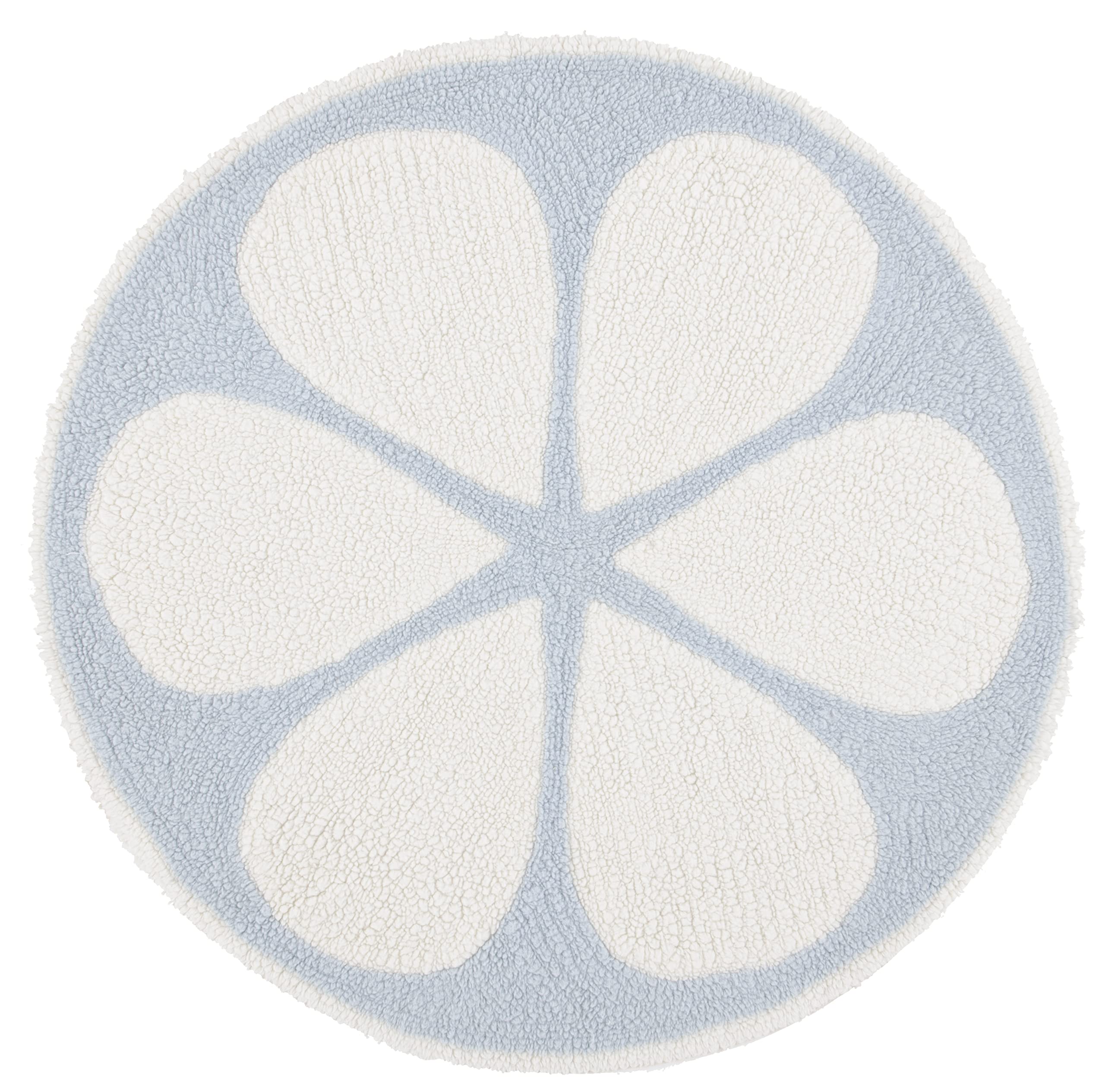 SAFAVIEH Vermont Collection 4' Round Handmade New Zealand Wool Area Rug - Ivory & Light Blue, Machine Washable, Durable for High Traffic Areas - Perfect for Living Room, Bedroom, Office & Entryway Decor (VRM478A)