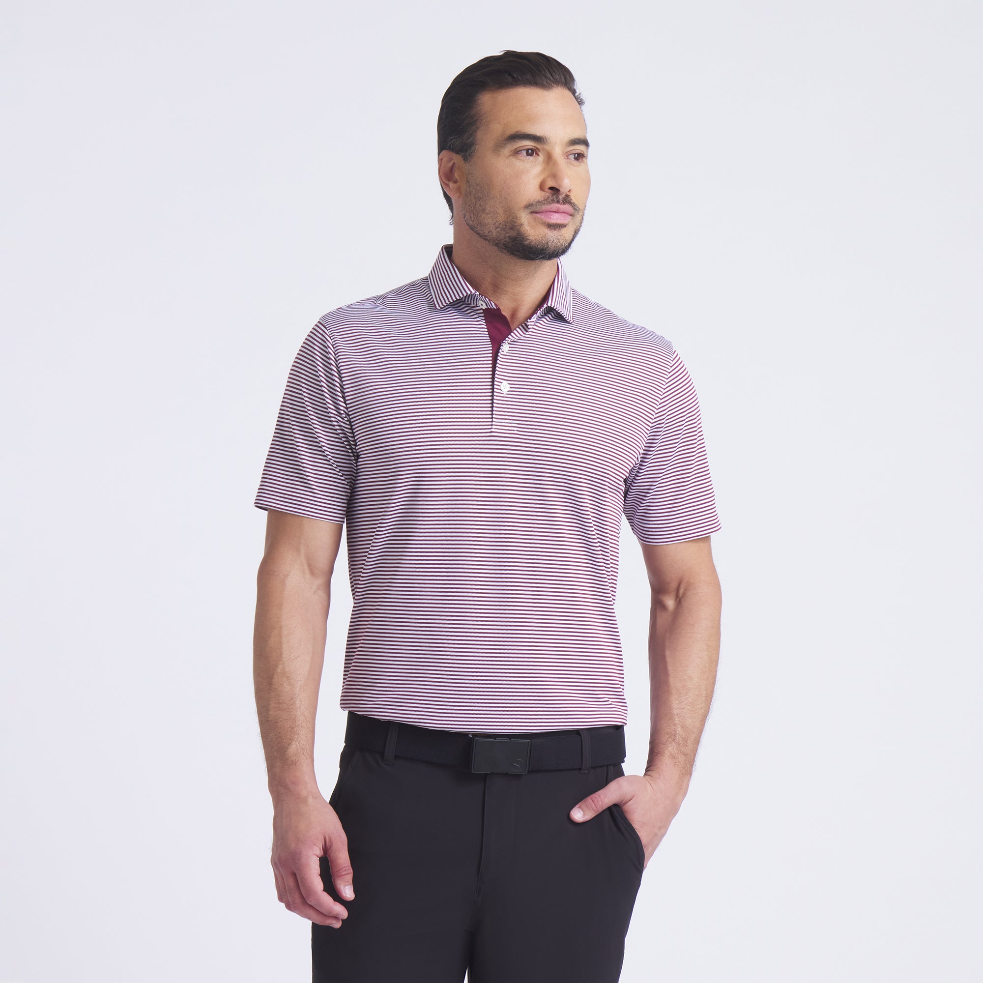 Premium Isle Pique Golf Polo Shirt for Men - Moisture-Wicking, Breathable & UV Protection - Perfect for Golf, Casual Wear & Outdoor Activities