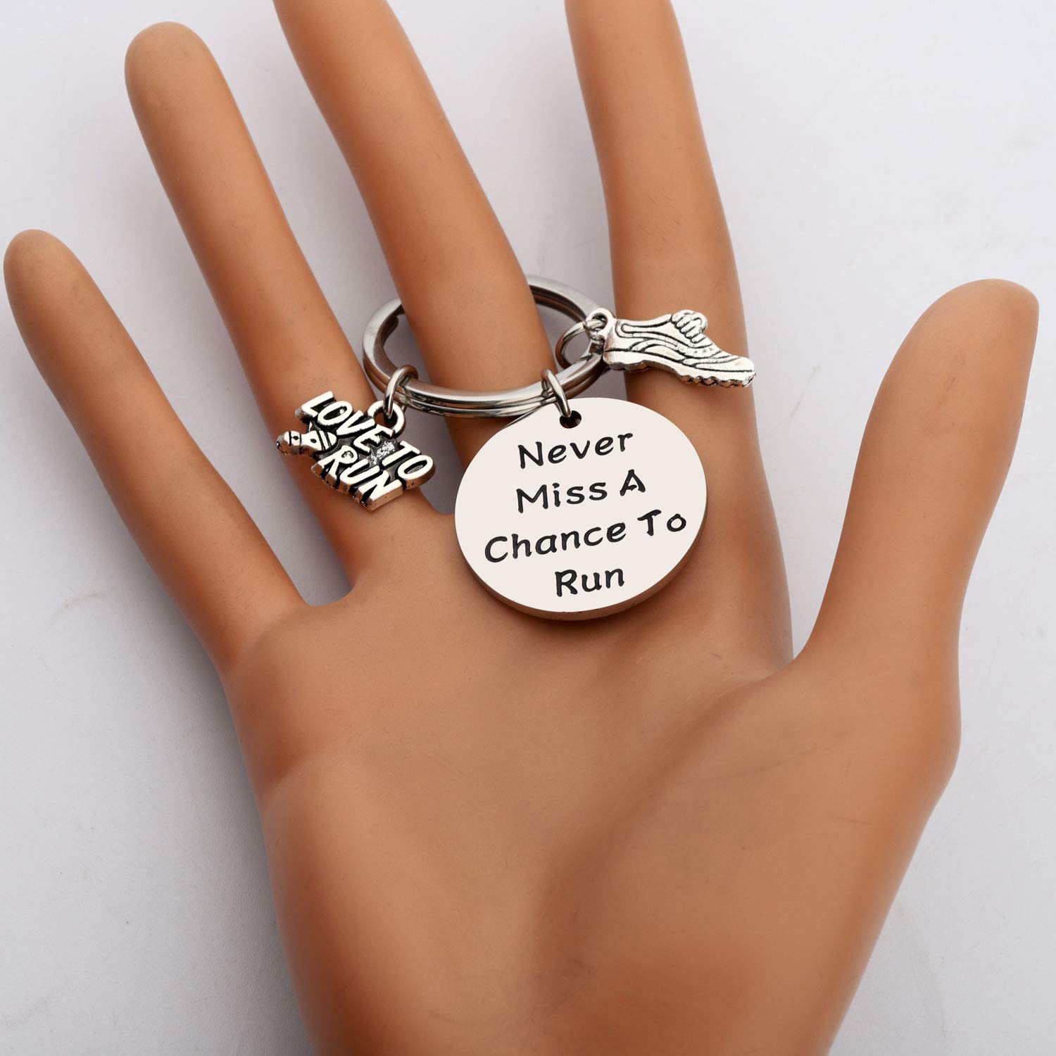 CHOORO Marathon Runner Keychain - Inspirational Running Gift for Sole Sisters & Running Buddies - Never Miss a Chance to Run - Perfect for Race Days, Training Motivation & Fitness Enthusiasts