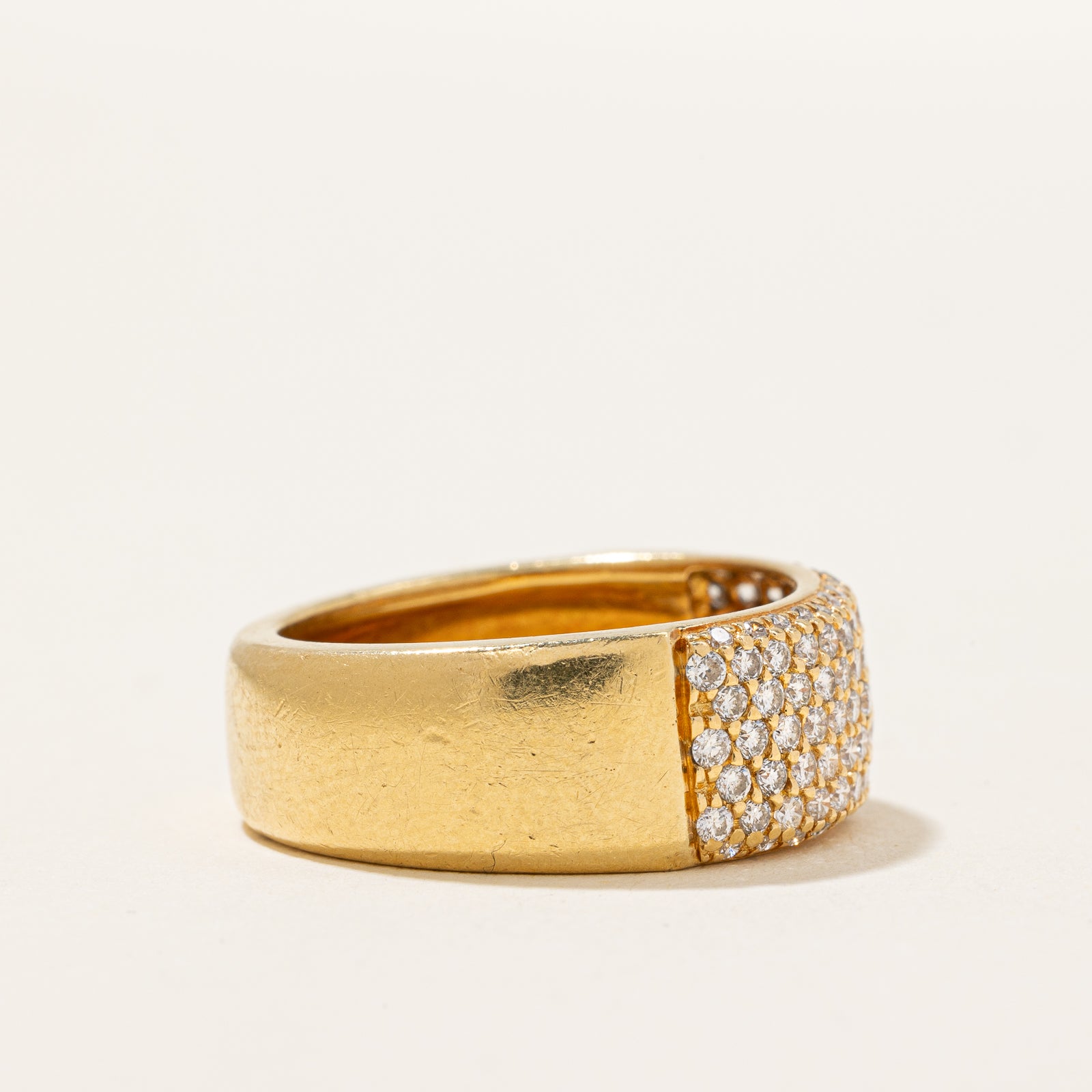 Pavé Set Diamond Band Ring - 0.90 Carat Total Weight (CTW) - Size 7.5 - Perfect for Engagement, Wedding & Anniversary Gifts