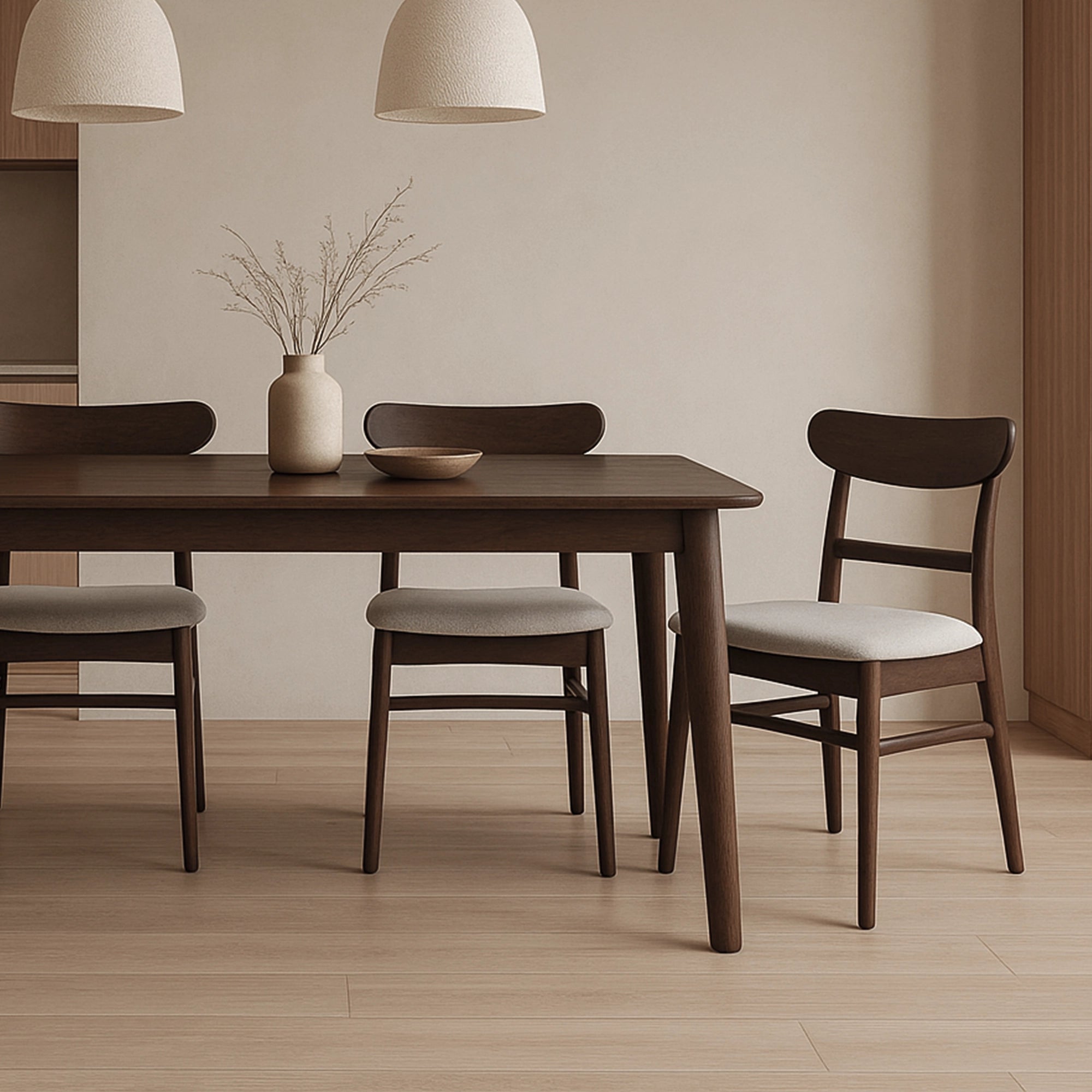 Hansen Dining Chair - Modern Wooden Kitchen Chairs Set of 2, Comfortable Upholstered Seat with Sturdy Metal Legs - Perfect for Dining Room, Kitchen, Breakfast Nook & Home Office
