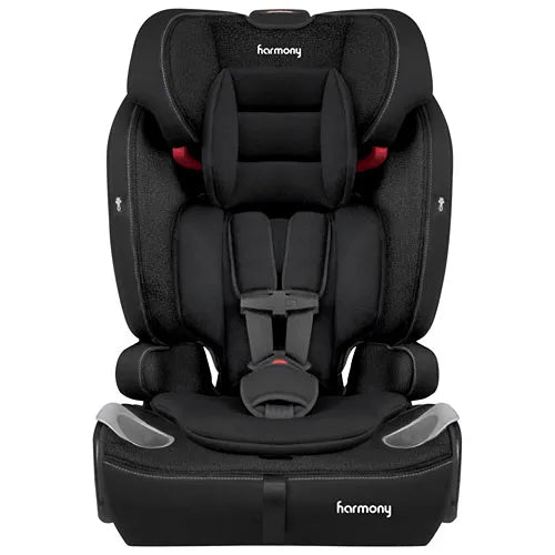 Harmony Commander 3-in-1 Deluxe Convertible Booster Car Seat for Toddlers & Kids - Premium Safety Harness - Black | Ideal for Travel, School & Family Road Trips