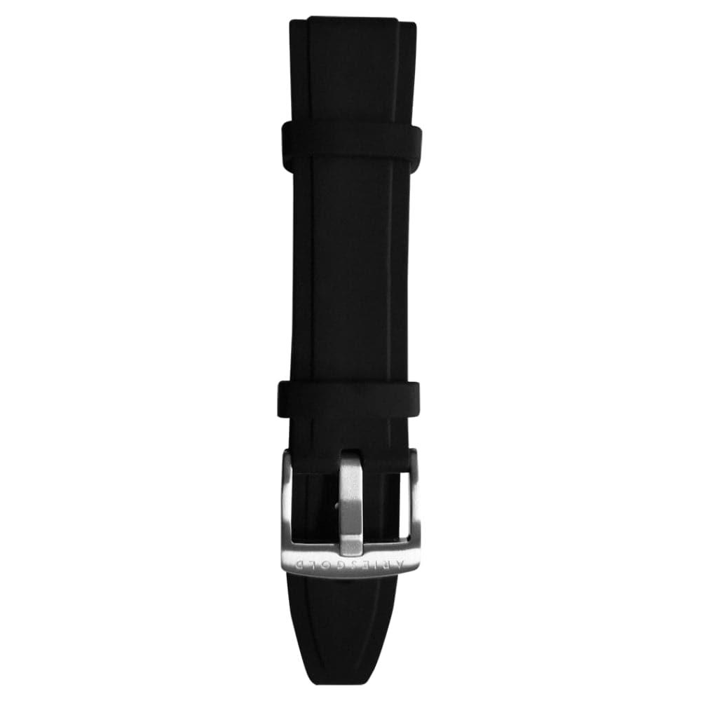 ARIES GOLD AG R0007 22mm Black Rubber Watch Strap - Durable & Comfortable for Sports, Outdoor & Water Activities