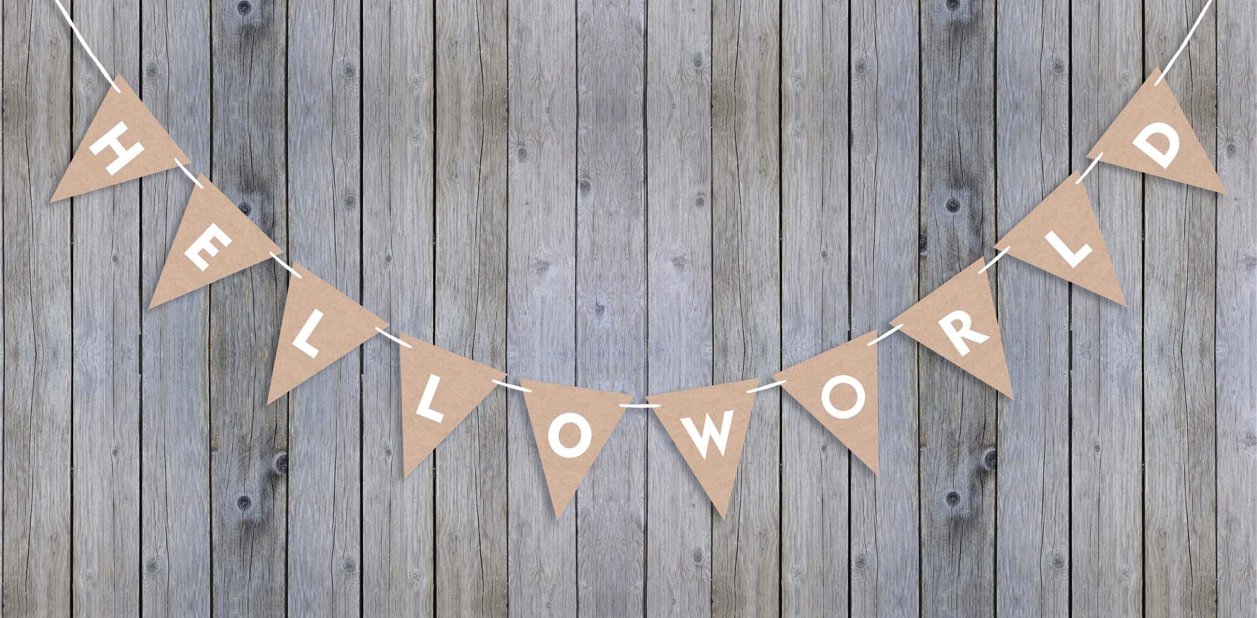 Pre-Assembled Rustic Kraft Bunting Flags - Baby Shower Decorations, Gender Reveal Party Pennant Banner - Perfect for Nursery Decor, Birthday Parties & Wedding Celebrations