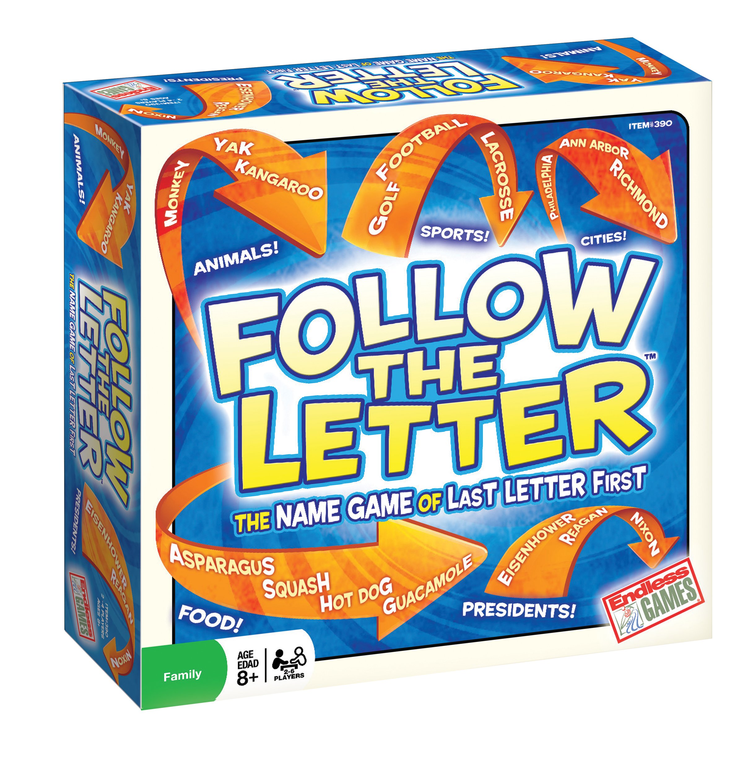 Endless Games Follow The Letter Name Game - Fun Family Board Game for Kids & Adults - Perfect for Parties, Travel & Learning English Vocabulary