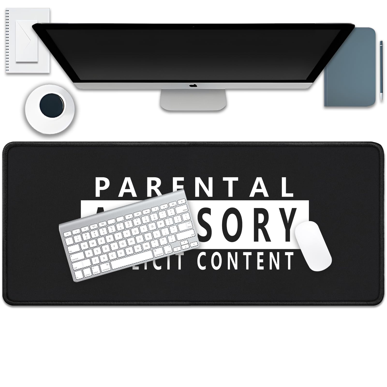 XL Extended Gaming Mouse Pad - Large Non-Slip Desk Mat with Stitched Edges, Waterproof Rubber Base for Office, Computer, Keyboard & Laptop (27.5x11.8 Inches) - Perfect for Work, Gaming & Home Office Setup