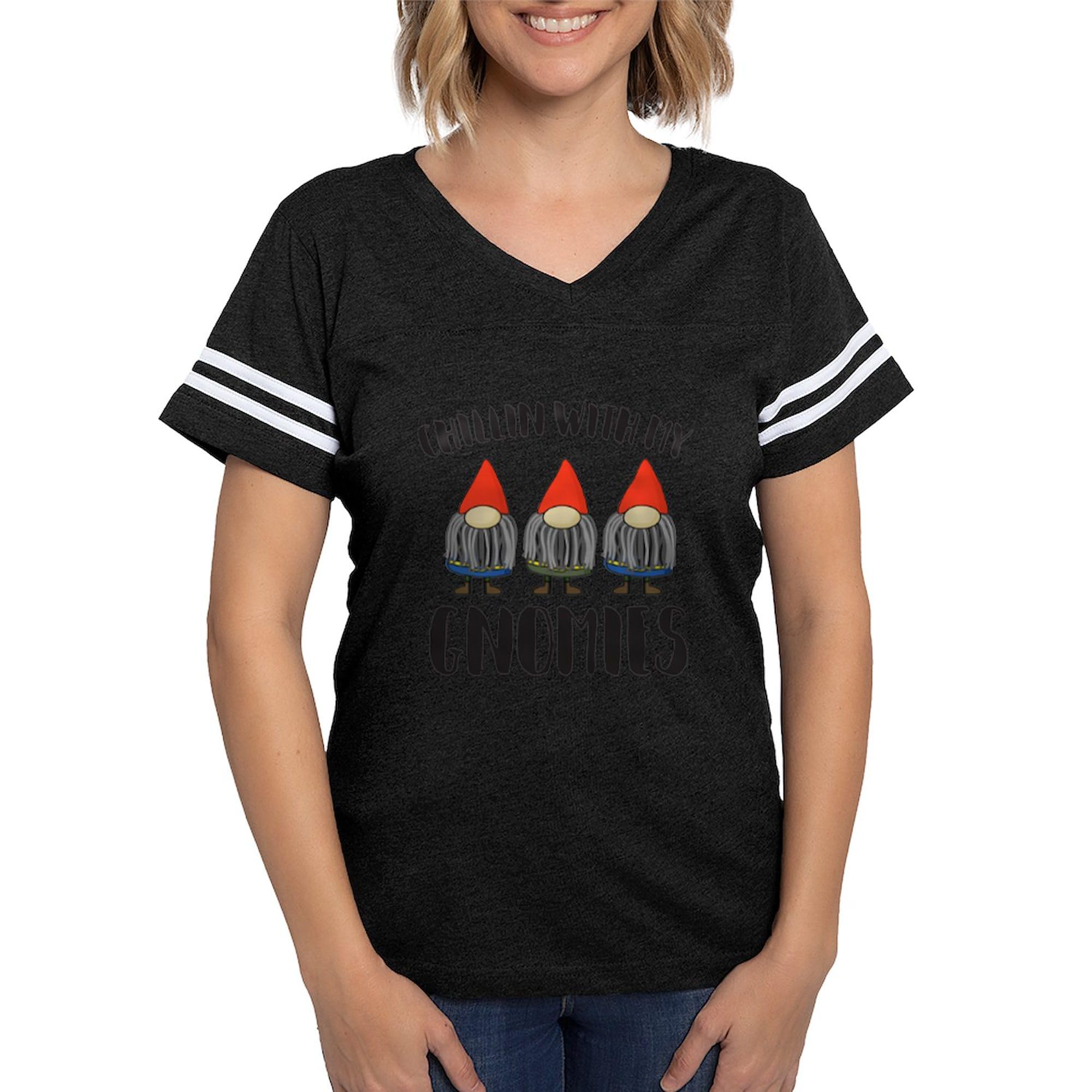 Chillin with My Gnomies Women's Football T-Shirt - Funny Gnome Graphic Tee for Women - Perfect for Game Day, Tailgating & Casual Wear