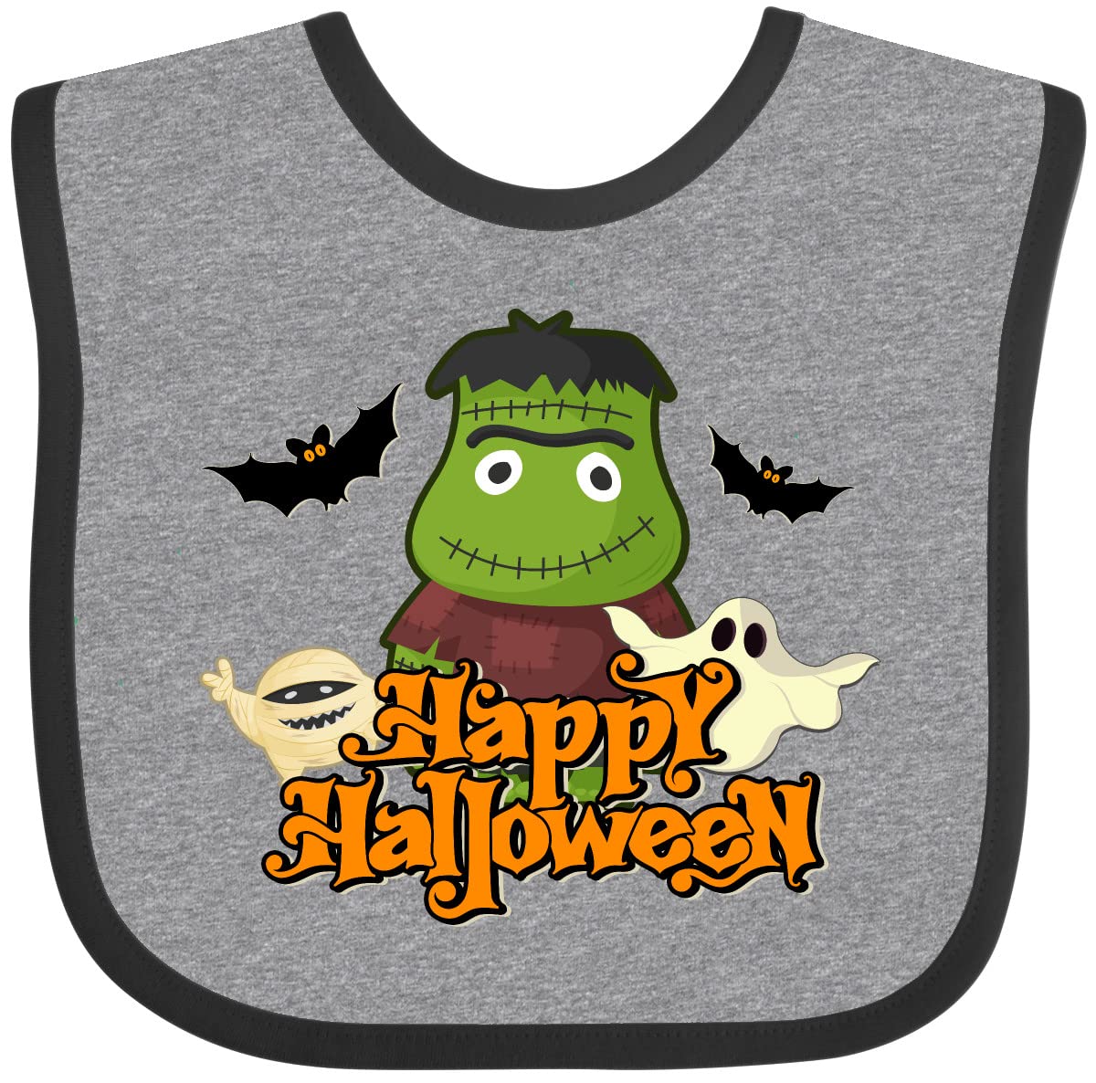 Inktastic Halloween Monster Baby Bib - Cute & Durable Drool Bibs for Infants & Toddlers - Perfect for Halloween Parties, Photo Shoots & Everyday Use