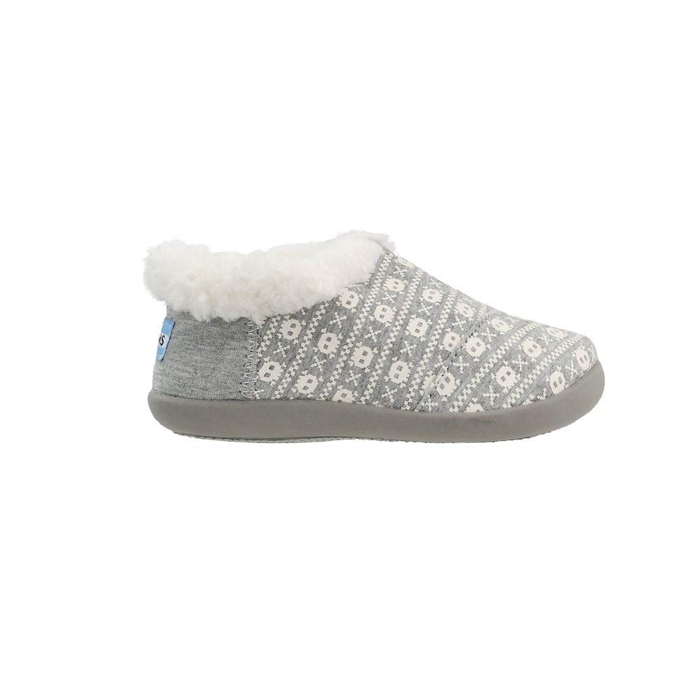 TOMS Toddler Boys House Slippers - Soft Grey Casual Indoor Shoes for Kids, Perfect for Home, Preschool & Playtime Comfort