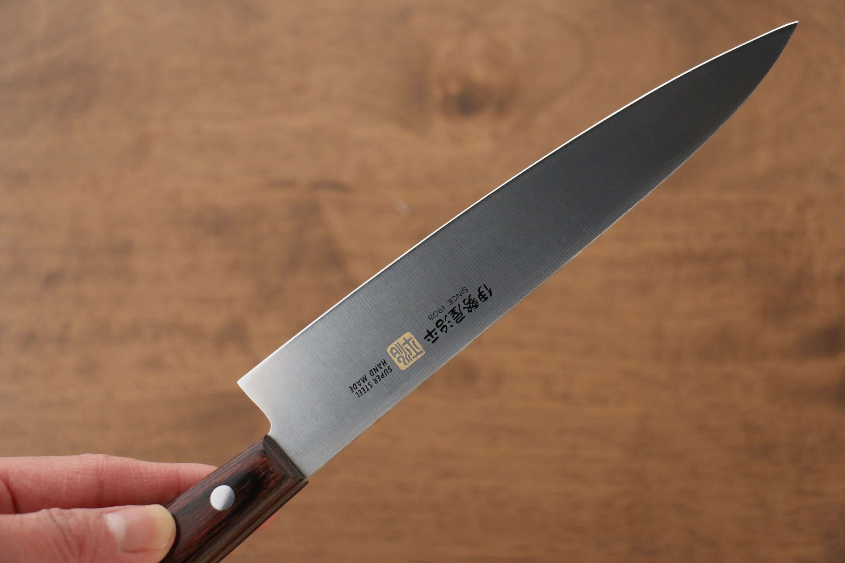 Premium Iseya Molybdenum Petty Utility Knife 150mm (6 Inch) with Mahogany Handle - Perfect for Home Cooking, Slicing, and Precision Cutting
