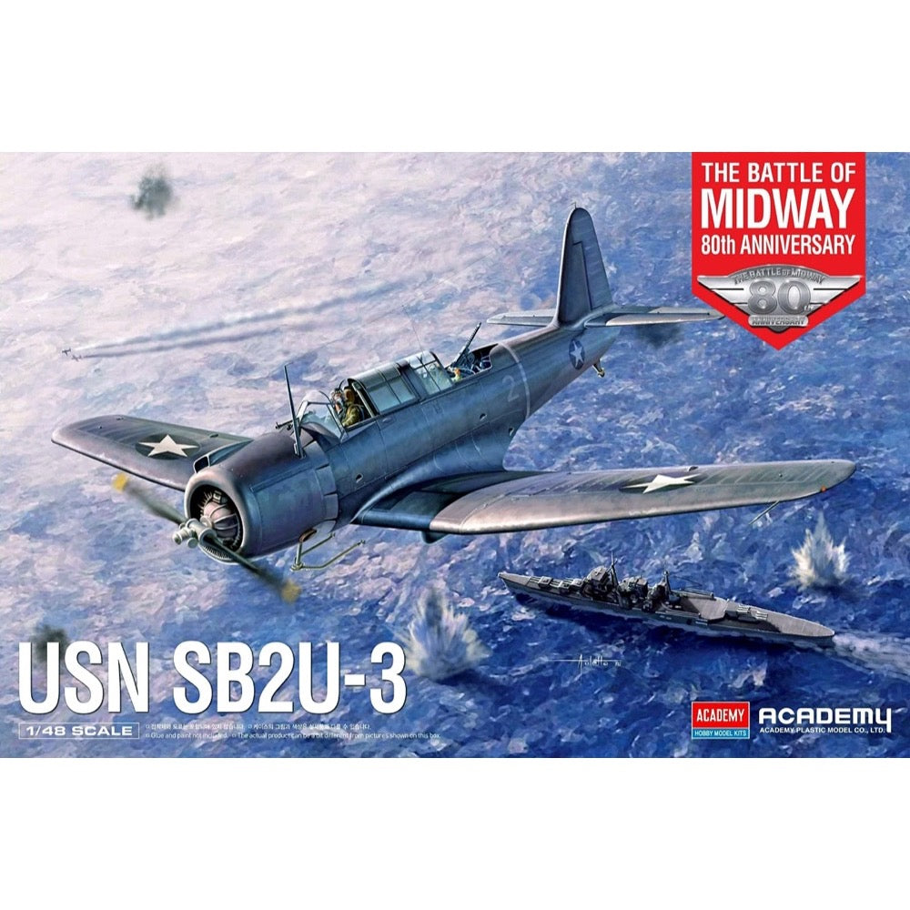 1/48 Scale Academy 12350 USN SB2U-3 Vindicator Model Kit - 80th Anniversary Battle of Midway - Perfect for Collectors, History Enthusiasts & Scale Model Builders