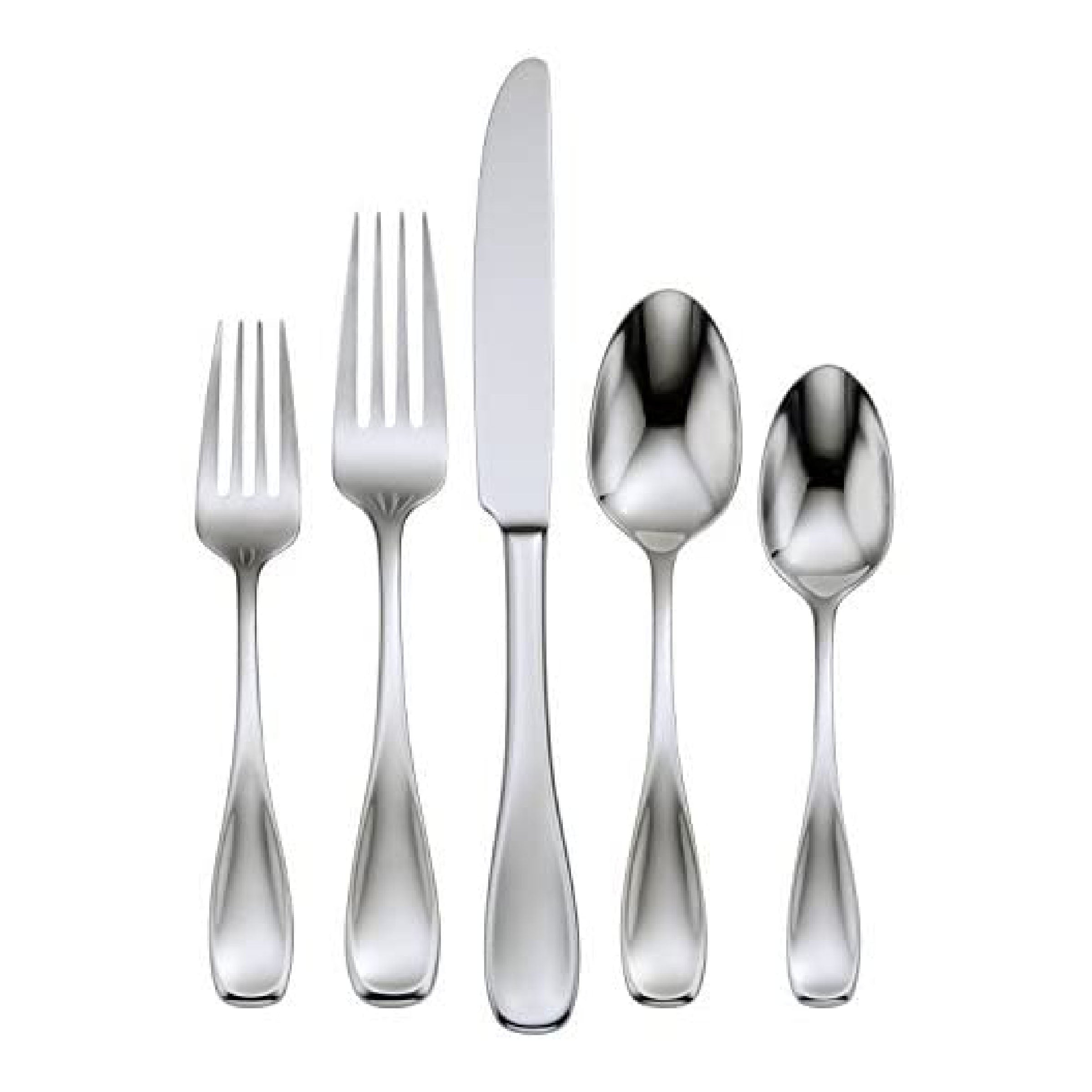 Brushed Satin Voss 45-Piece Flatware Set - Stainless Steel Silverware for Everyday Dining, Dinner Parties & Wedding Gifts