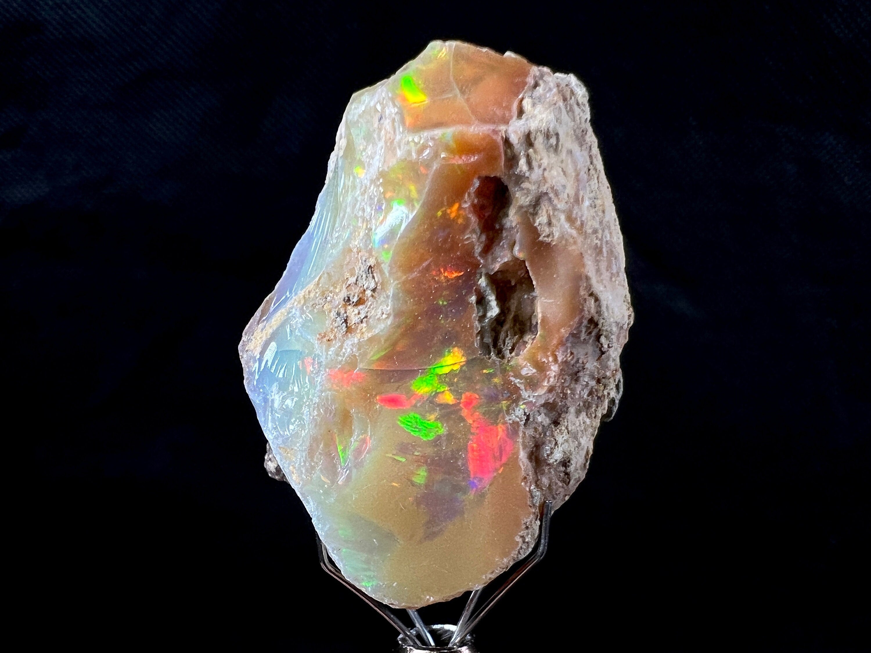 Premium 4A XL Welo Opal Raw Crystal - Cutting Grade Certified Opal Gemstone for Jewelry Making | Natural Ethiopian Opal for Rings, Necklaces & DIY Craft Projects