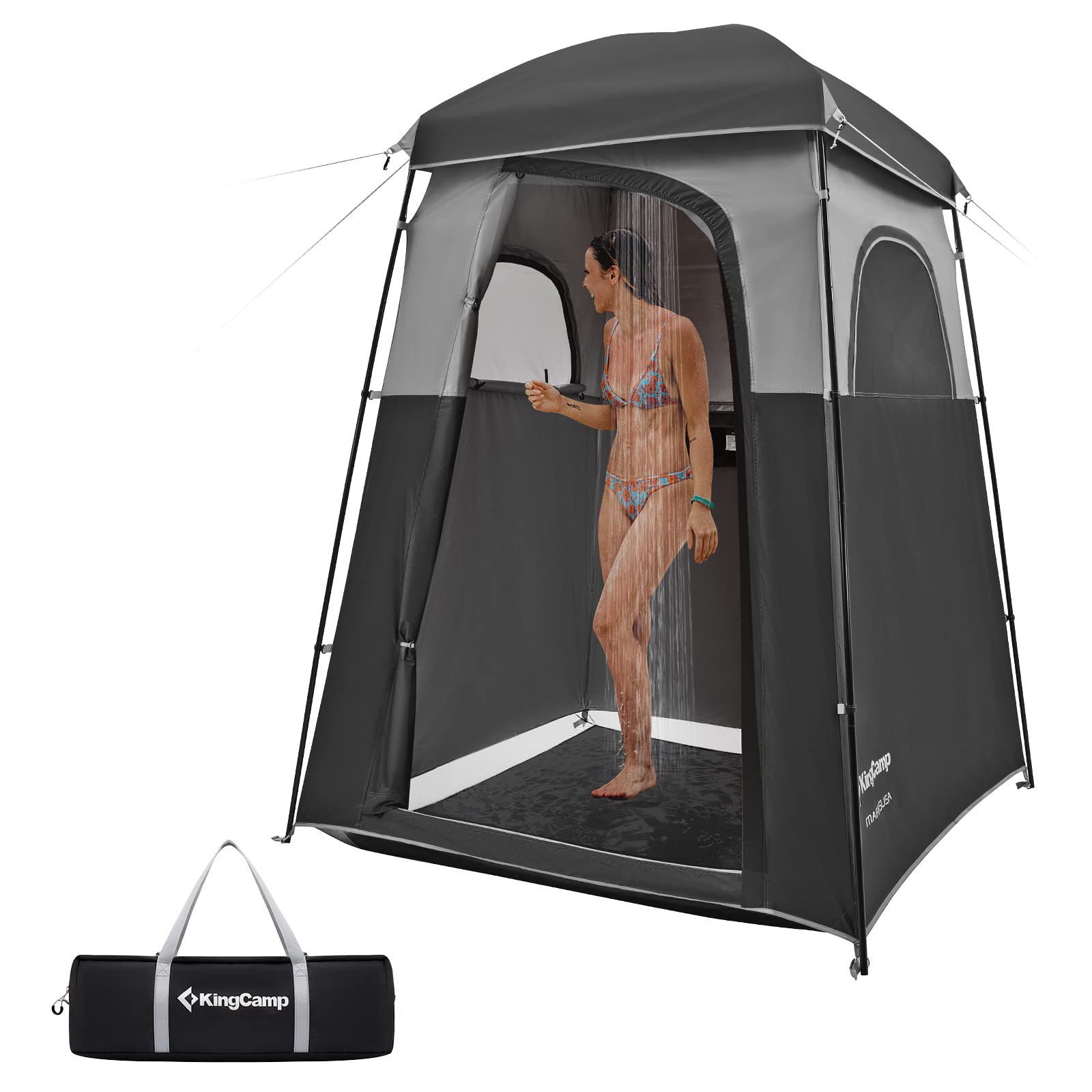 KingCamp Portable Camping Shower Tent with Waterproof Shower Bag - Outdoor Privacy Shelter for Camping, Beach, Hiking & Backpacking