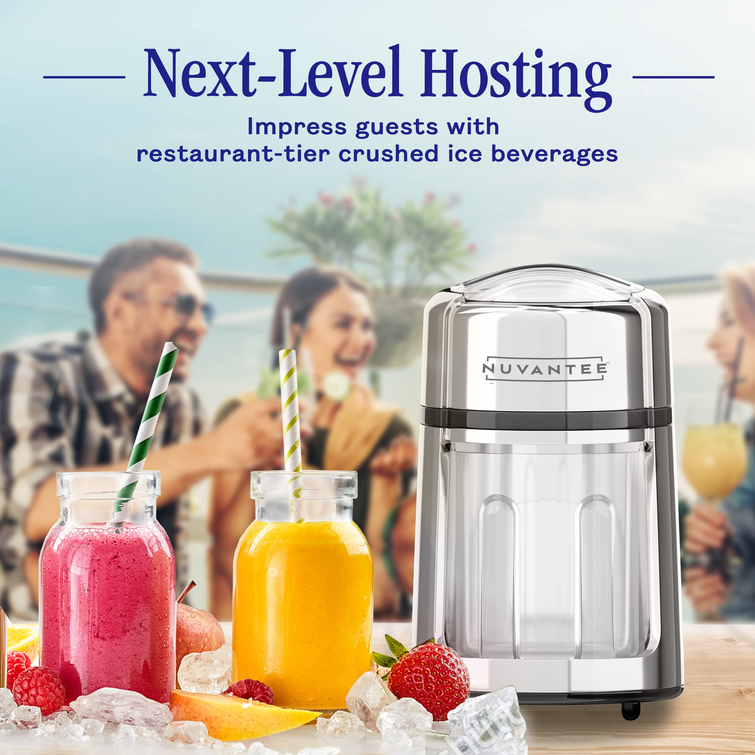 Premium Manual Ice Shaver - Stainless Steel Snow Cone Maker for Home & Commercial Use, Non-Slip Base, BPA Free - Perfect for Parties, Cafes, and Summer Treats