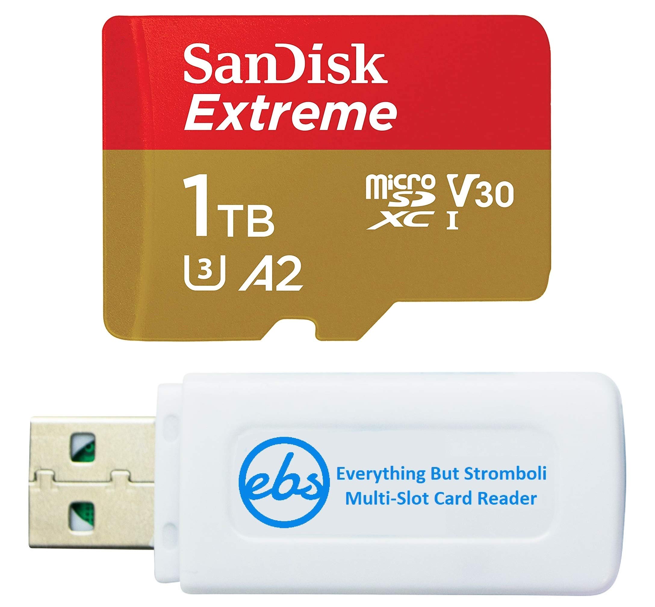 SanDisk Extreme 1TB MicroSDXC UHS-I A2 V30 Memory Card - High Speed for Samsung Galaxy Note 20 Ultra 5G/Note 10+/Note 9 - Bundle with SD Card Reader - Perfect for 4K Video Recording, Mobile Gaming & Fast App Performance