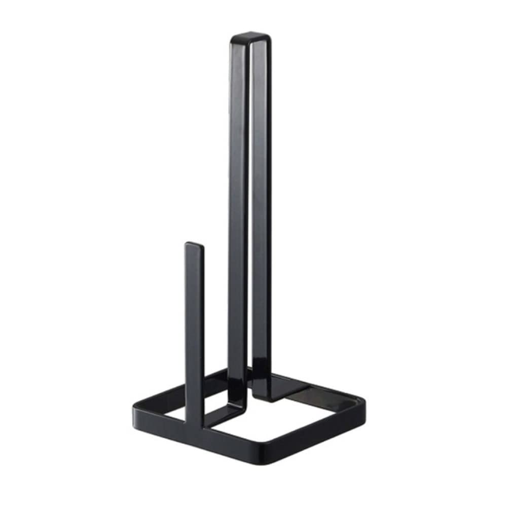 Stainless Steel Vertical Paper Towel Holder & Napkin Rack - Black Metal Kitchen Roll Dispenser for Countertop, Bathroom Tissue Stand - Perfect for Home, Office, Restaurant Storage Organization