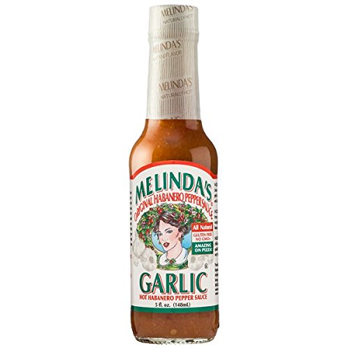 Melinda's Garlic Habanero Hot Sauce - 5oz Bottle | Spicy Gourmet Hot Sauce with Garlic Flavor | Perfect for Tacos, Wings & Bloody Marys