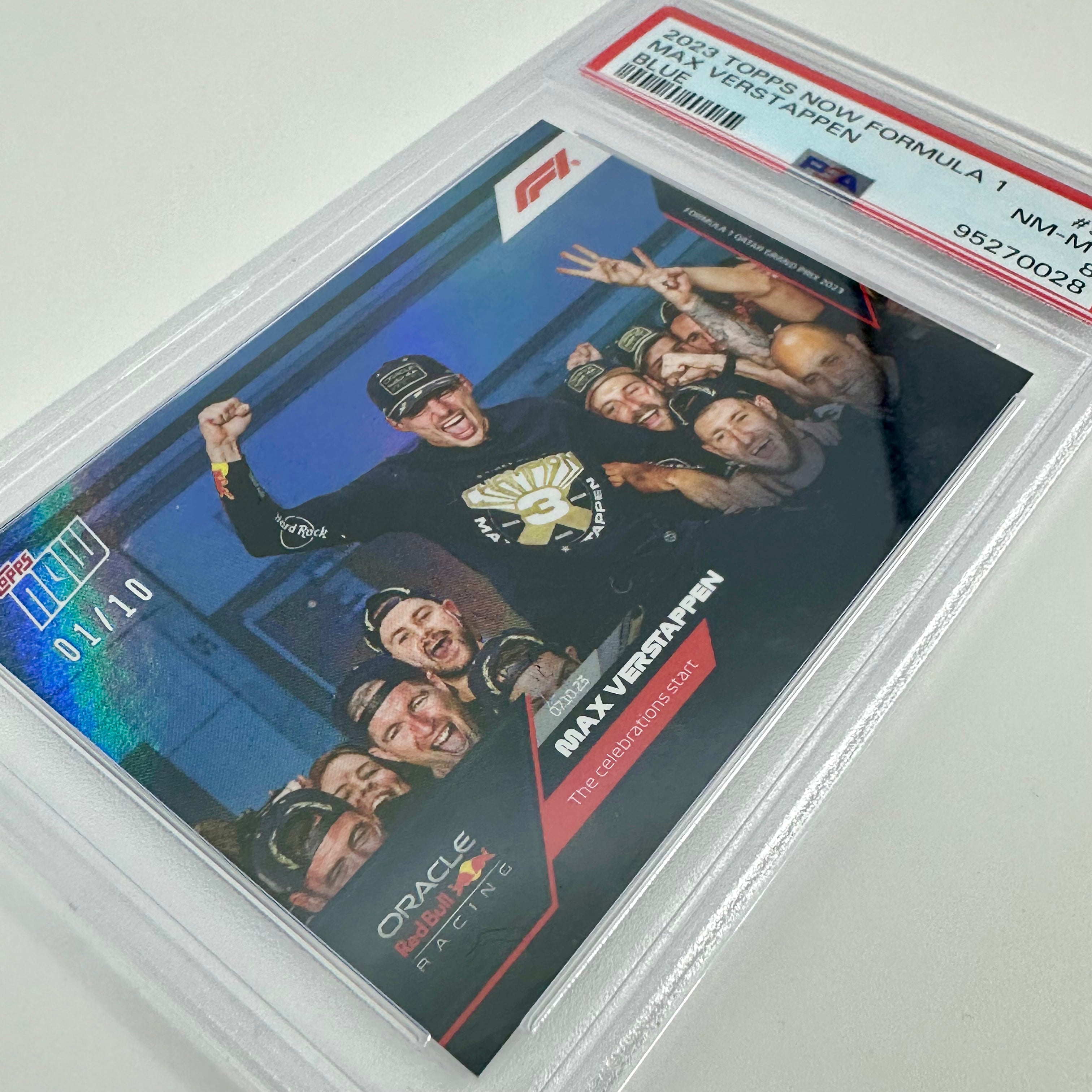 PSA 8 Graded 2021 Max Verstappen #55 Blue Parallel F1 Trading Card - 3rd FIA World Championship Winner - Perfect for F1 Collectors & Racing Memorabilia Displays