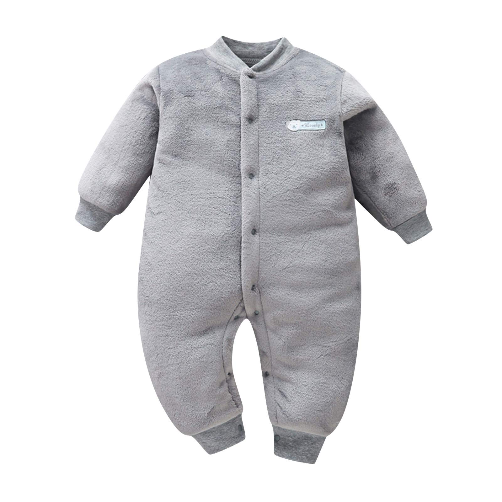 Newborn Baby Fleece Jumpsuit - Warm Winter Romper for Infant Boys & Girls | Cozy Fall & Winter Playwear Set for Outdoors & Indoor Activities