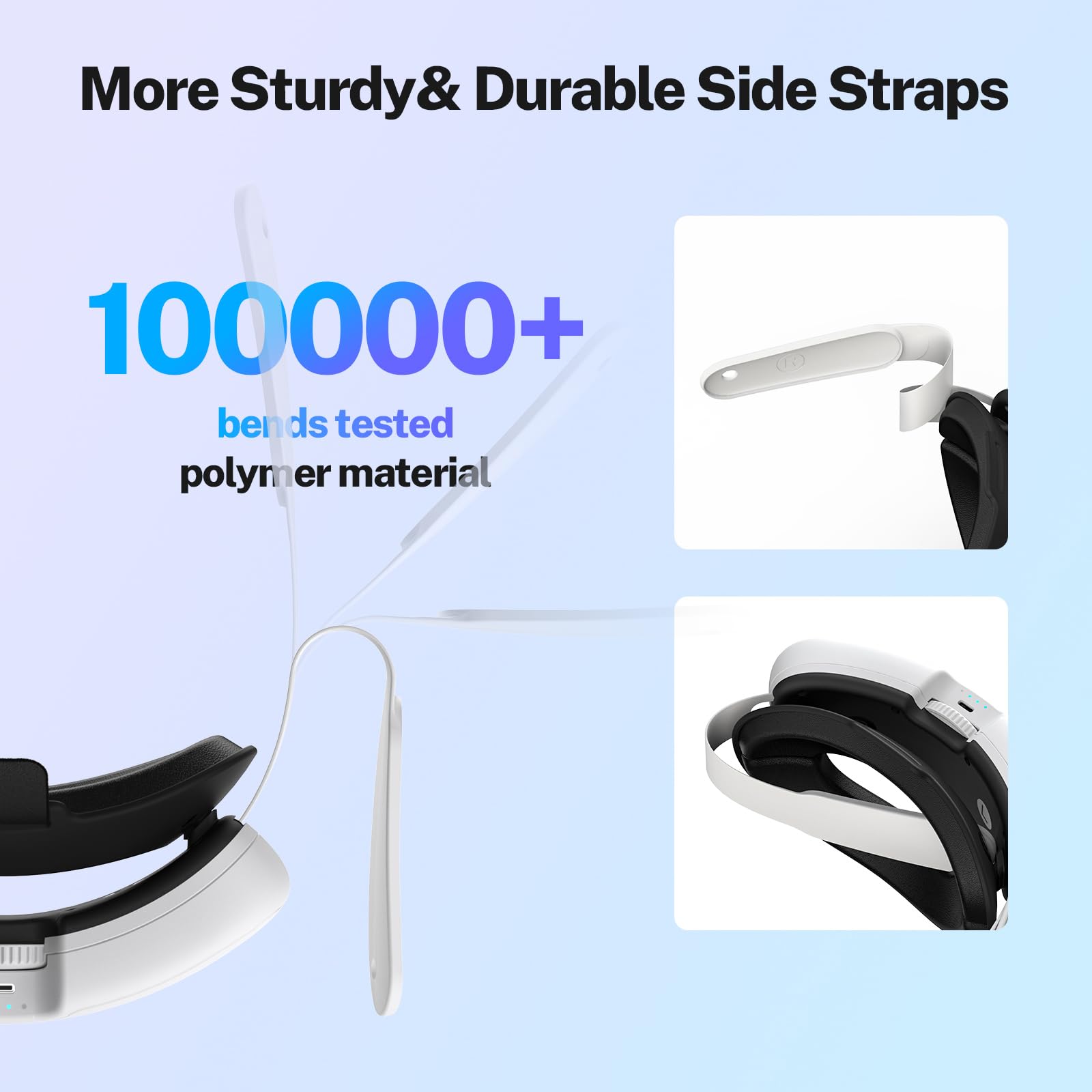 YOGES 10000mAh Magnetic Detachable Battery Head Strap for Meta Quest 3S & Quest 3 VR Headset - Rechargeable Headband to Extend Playtime - Perfect for Gaming, Fitness & Virtual Reality Experiences