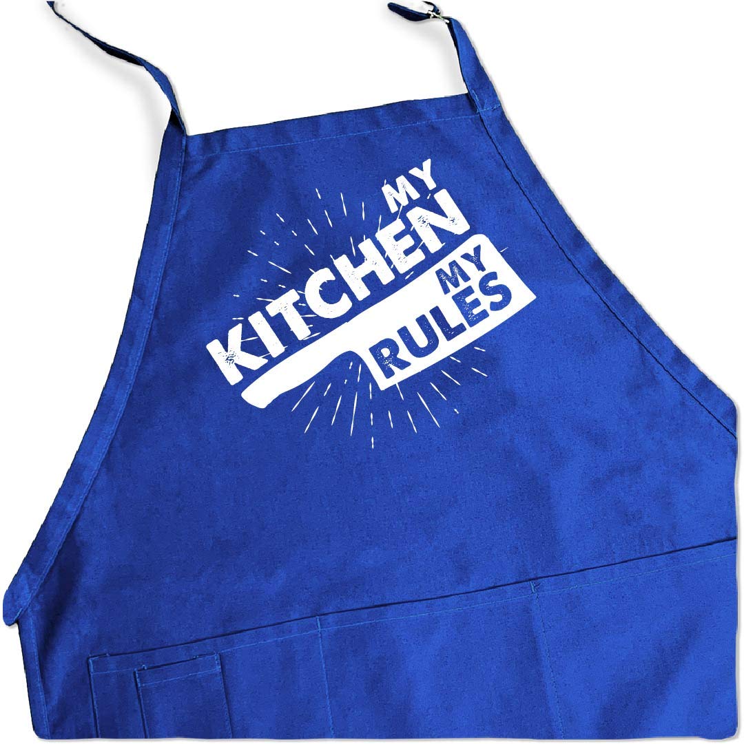 My Kitchen My Rules Adjustable Apron for BBQ & Cooking - One Size Fits All - Perfect for Grilling, Baking & Kitchen Activities