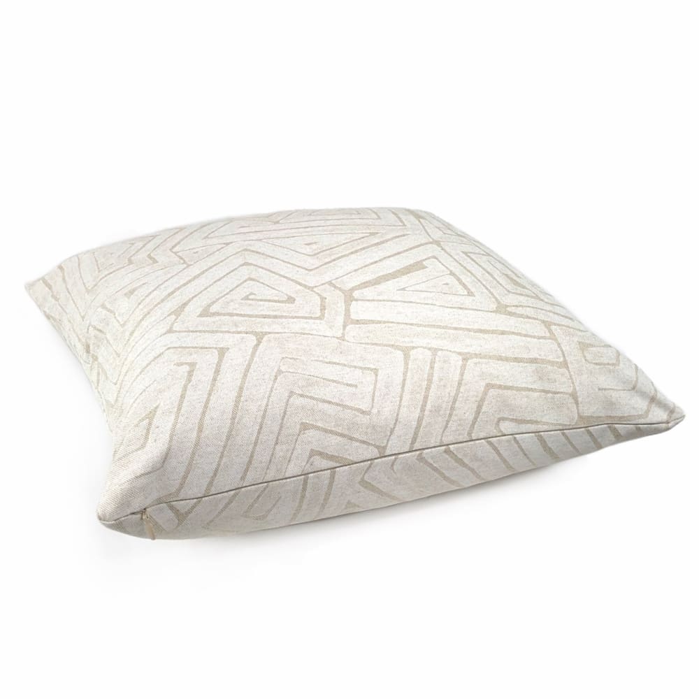 Abstract Maze Gesso White Beige Pillow Cover - Lacefield Designs Fabric - Perfect for Boho Chic Living Room & Bedroom Decor