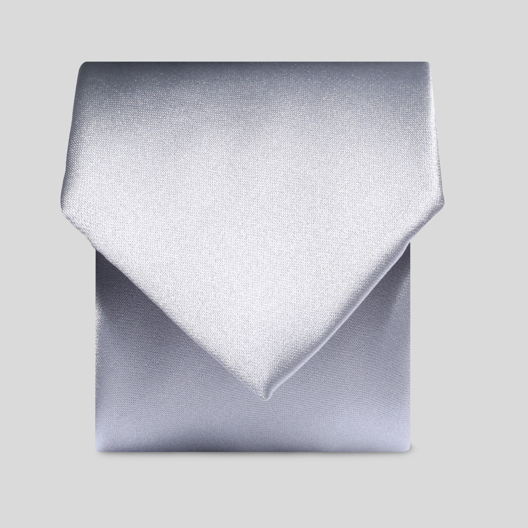 Men's Silver Satin Necktie - Elegant Formal Tie for Weddings, Business & Special Occasions