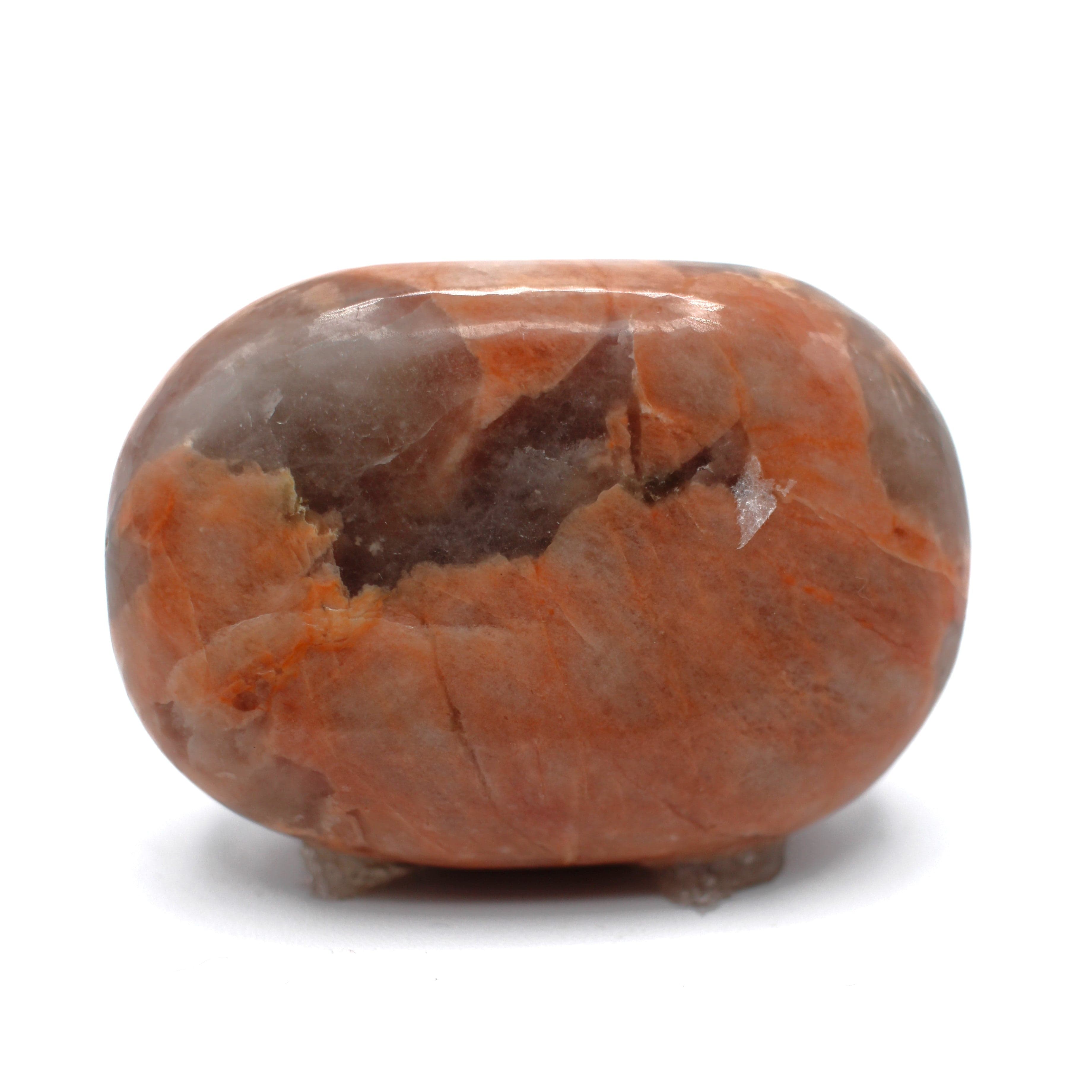 Natural Canadian Peach Moonstone Palm Stone - Healing Crystal for Stress Relief, Meditation & Energy Balance - Perfect for Yoga, Reiki & Spiritual Practices