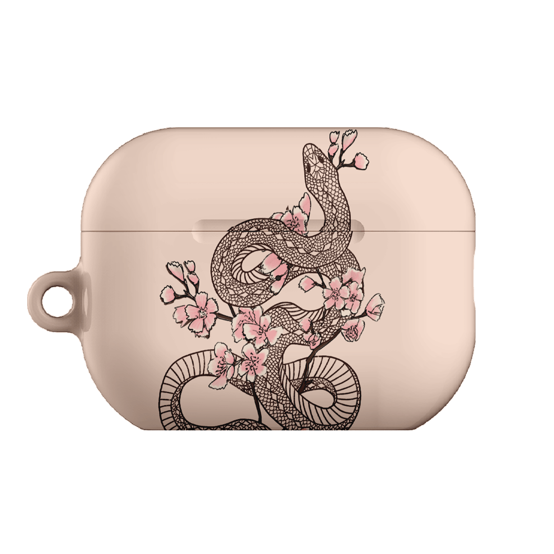 Pink Blossom Snake AirPods Pro Case - Cute Floral Design Protective Cover for Apple AirPods Pro (2nd Gen) - Perfect for Spring Fashion, Gift Giving & Daily Use