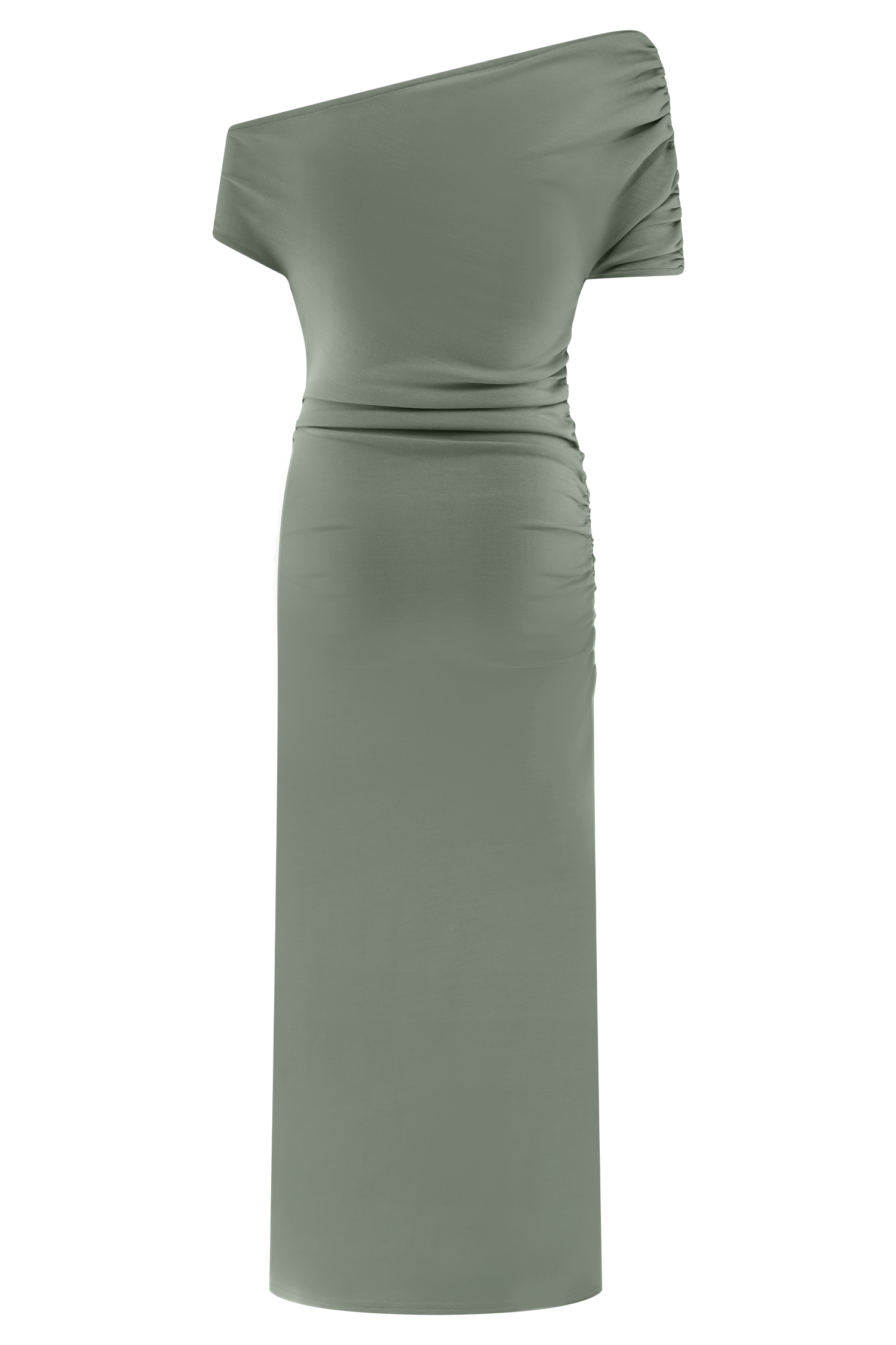 Kendra Scuba Jersey Midi Dress with Hardware in Sage Green - Perfect for Casual Outings, Beach Vacations & Summer Parties
