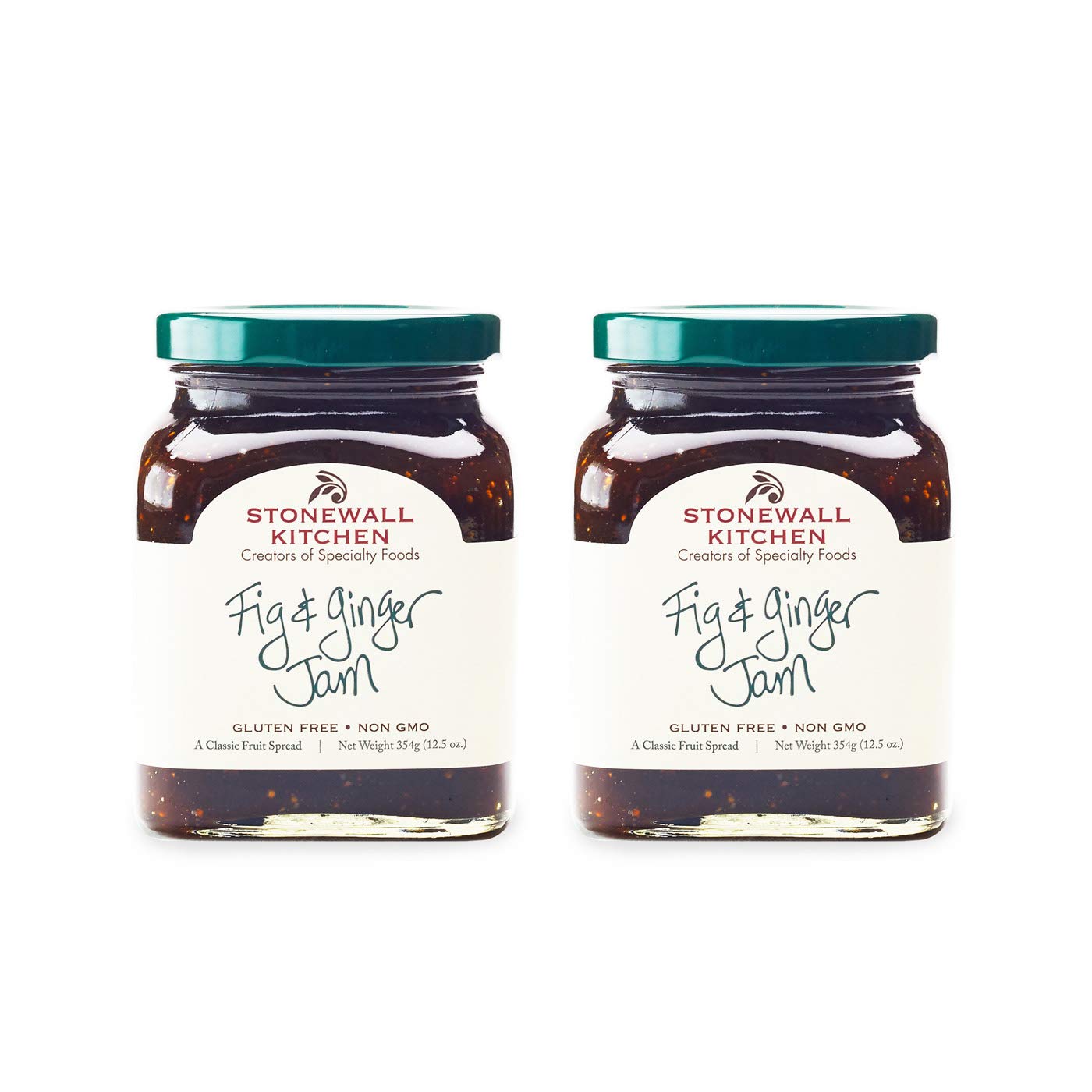 Stonewall Kitchen Fig and Ginger Jam - 12.5 Oz (Pack of 2) - Premium Artisan Fruit Spread for Toast, Cheese Pairing & Gift Giving