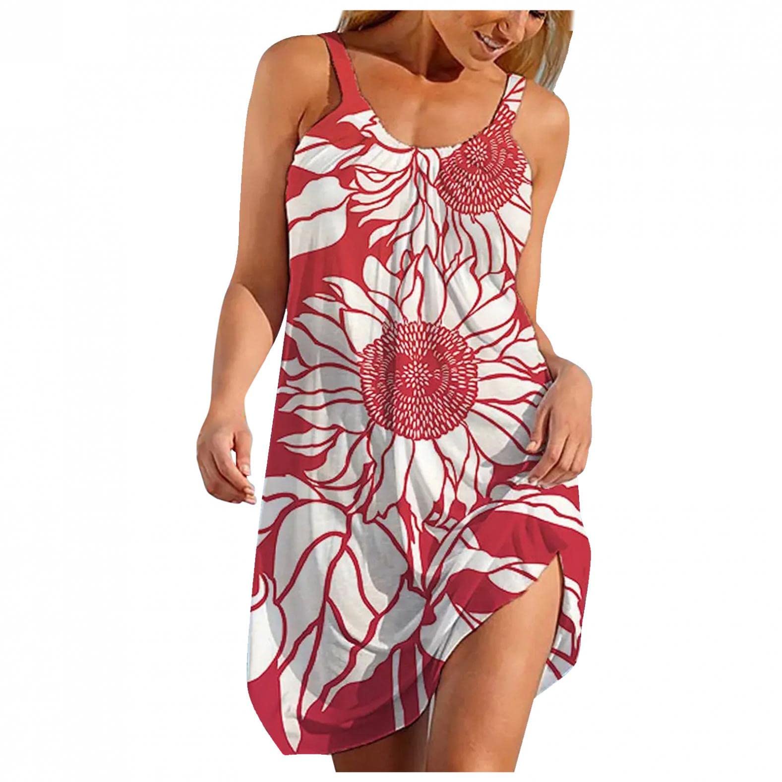 Women's Floral Maxi Dress - Sleeveless Boho Summer Beach Sundress for Casual Wear | Perfect for Vacations, Beach Outings, and Boho-Chic Style