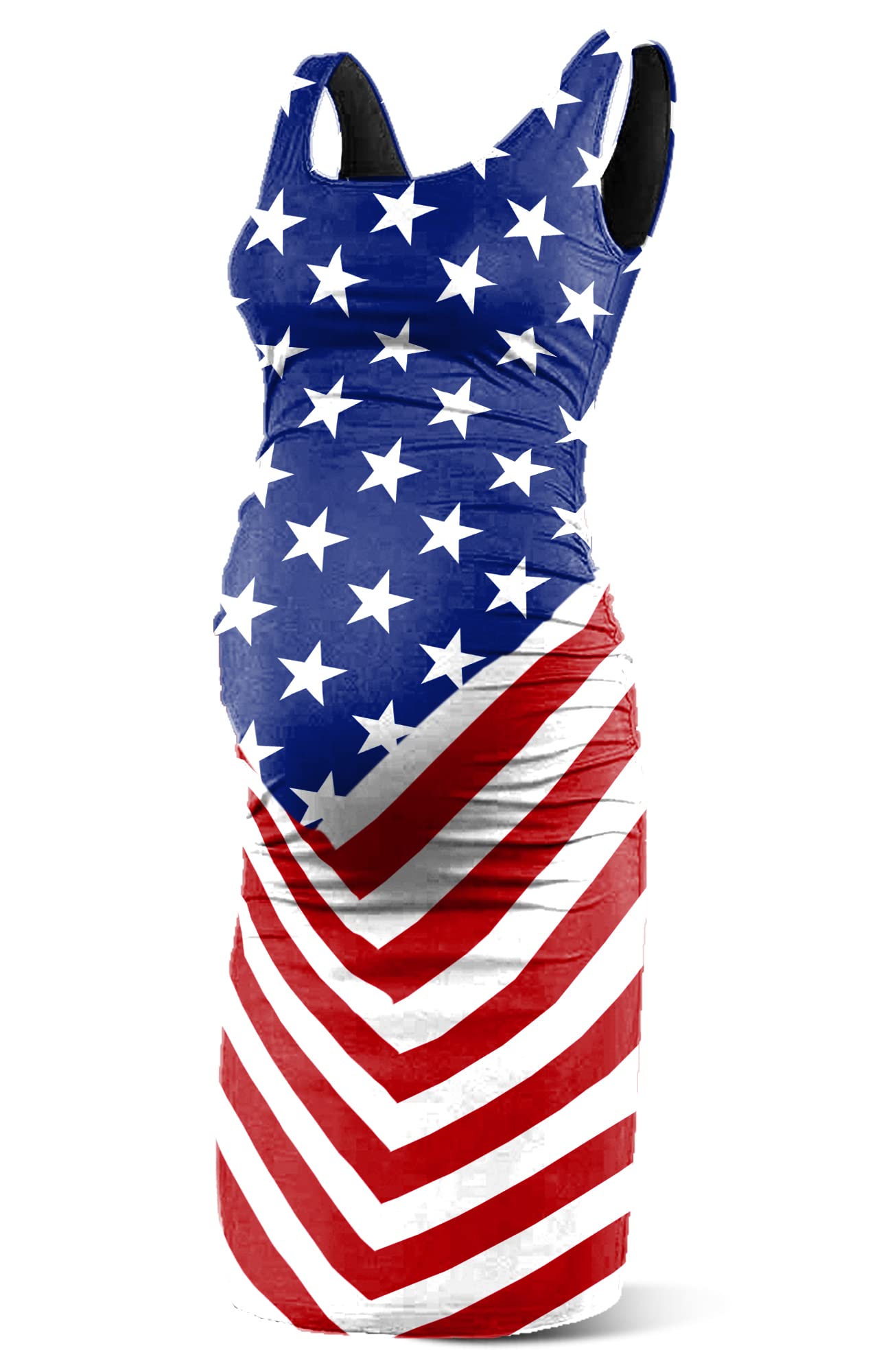 RNXRBB Women's Summer Sleeveless Maternity Dress - Pregnancy Tank Top with Scoop Neck, Casual Bodycon Clothing (American Flag Print) - Perfect for Baby Showers, Beach Outings & Summer Pregnancy Wardrobe
