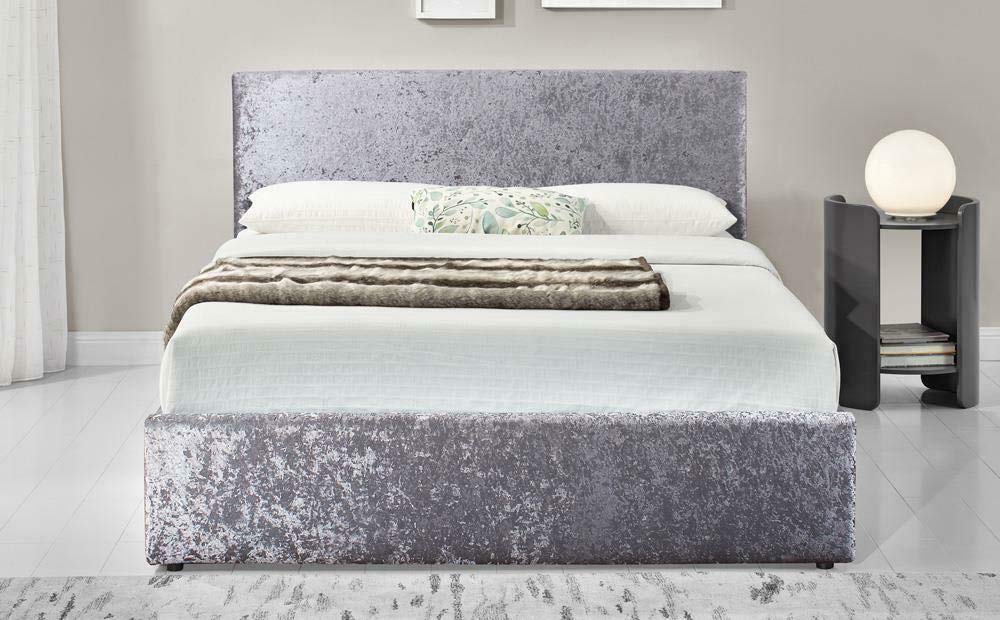 Crushed Velvet Couch Skirt Slipcover - Silver Gray Stretch Elastic Sofa Cover for King Size - Perfect for Living Room, Bedroom & Home Decor