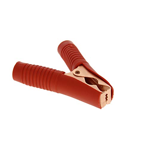 50A Heavy-Duty Insulated Alligator Clips - Battery Crocodile Test Clamps for Car, Boat & Auto Charging - High Current Electrical Connectors for Jump Starters, Solar Panels & Power Tools (Red)