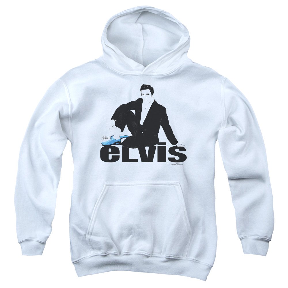 Elvis Presley Vintage Blue Suede Pullover Hoodie for Men - Soft & Comfortable Retro Music Hooded Sweatshirt - Perfect for Concerts, Casual Wear & Fan Gifts